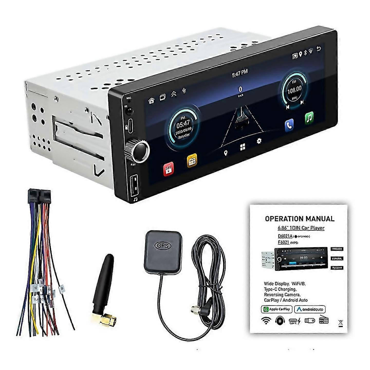 For Car 686 Inch 1 Din Mp5 Player Bluetooth Portable Screen