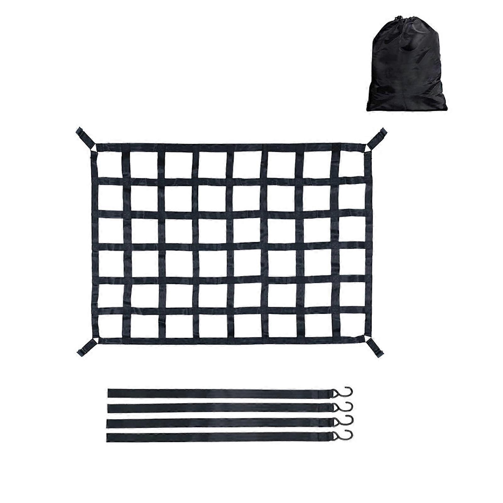 Truck Bed Cargo Barrier Net With S Hooks For Secure Transport In Pickups And SUVs Multicolor