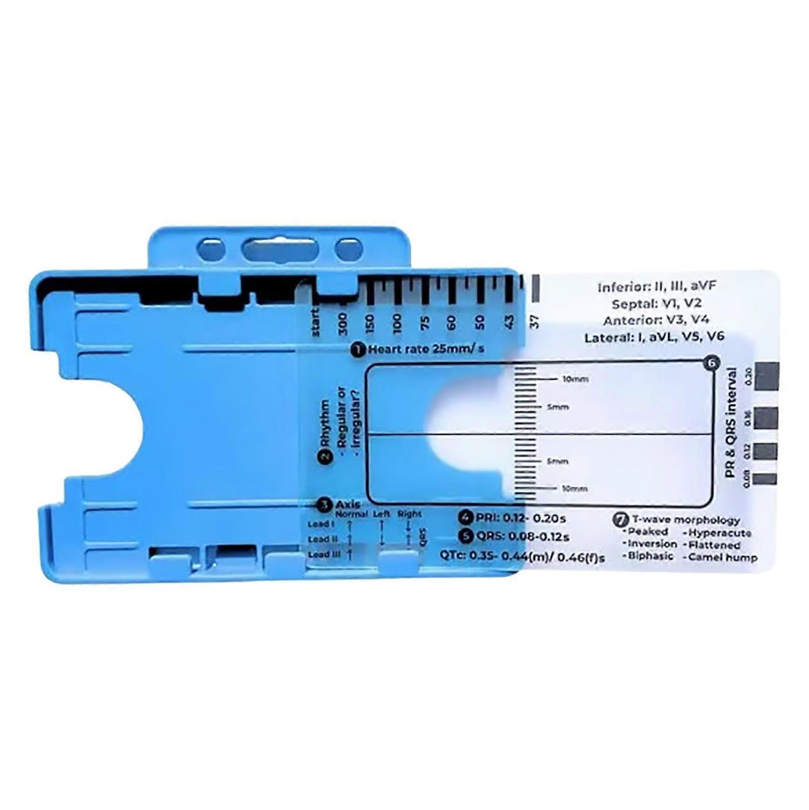 7-Step Ruler for EKG Interpretation, Transparent Calipers Measuring Tool, Easy to Carry, Follow 7 Wire Puller & Drill Saw Setup