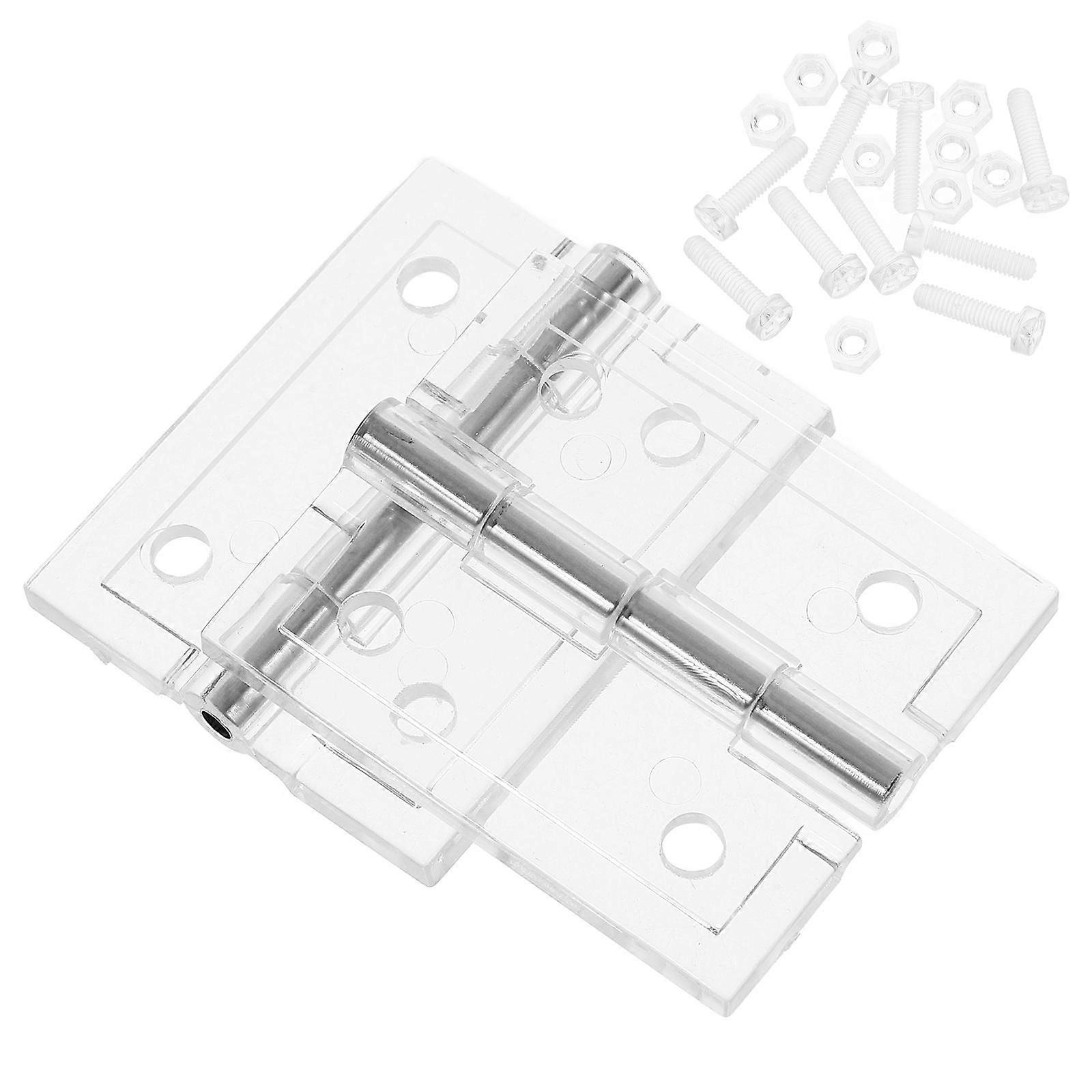 Acrylic Folding Hinges Transparent Cabinet Hinges with 4Pcs for Shelves