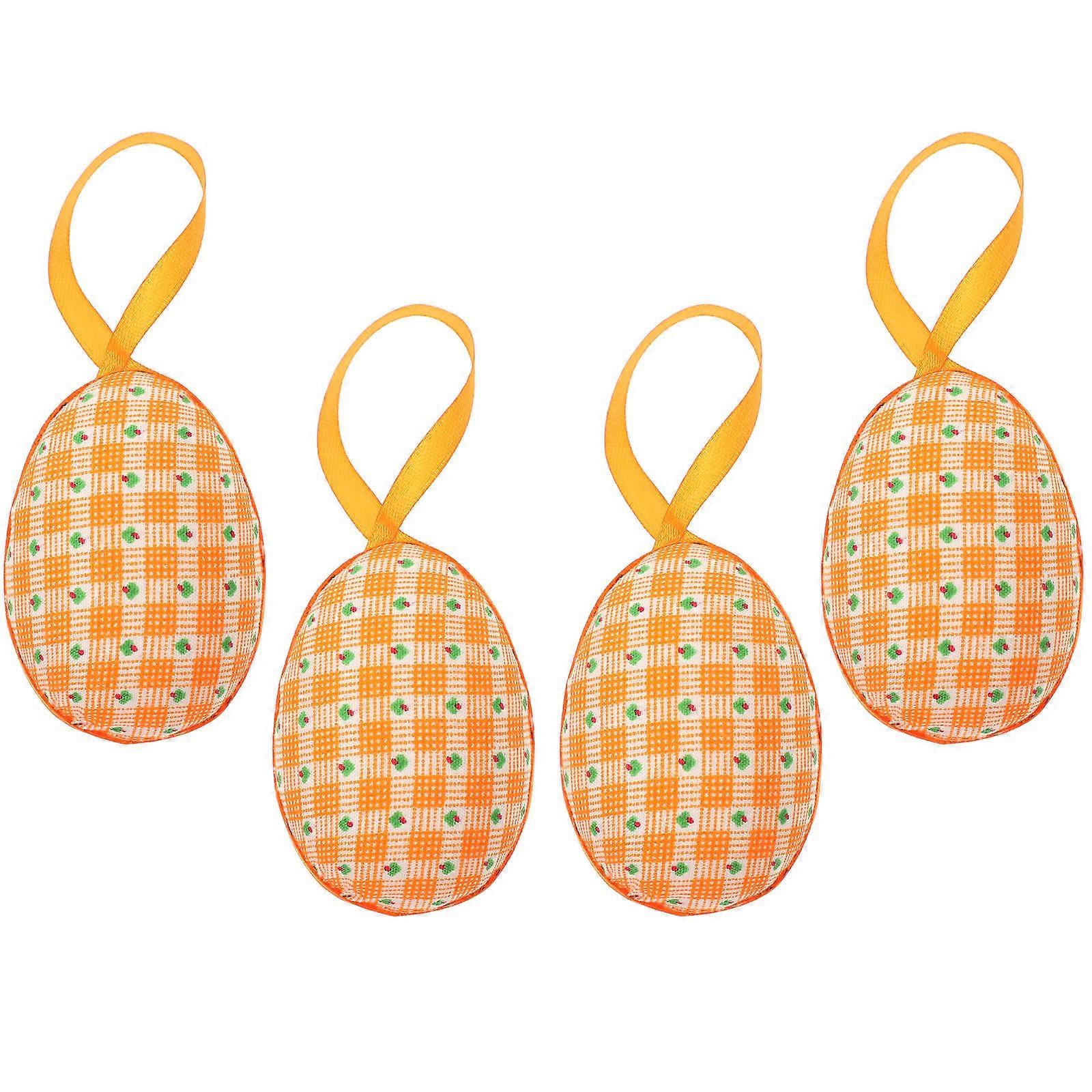 8Pcs Orange Easter Hanging Egg Ornament for Decoration Foam Material