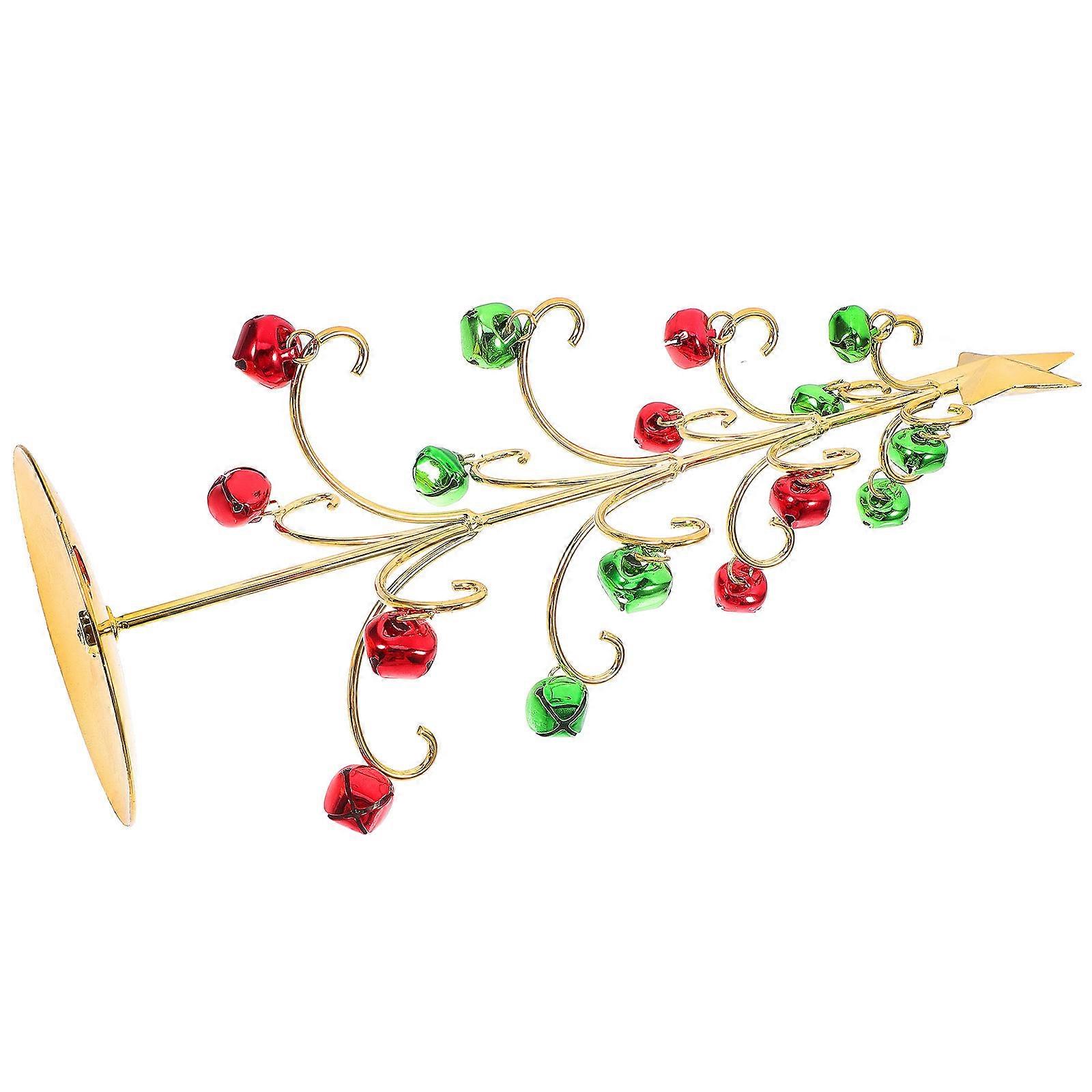 Iron Xmas Tree Ornament for Decoration 3Pcs Golden Bell Christmas Tree