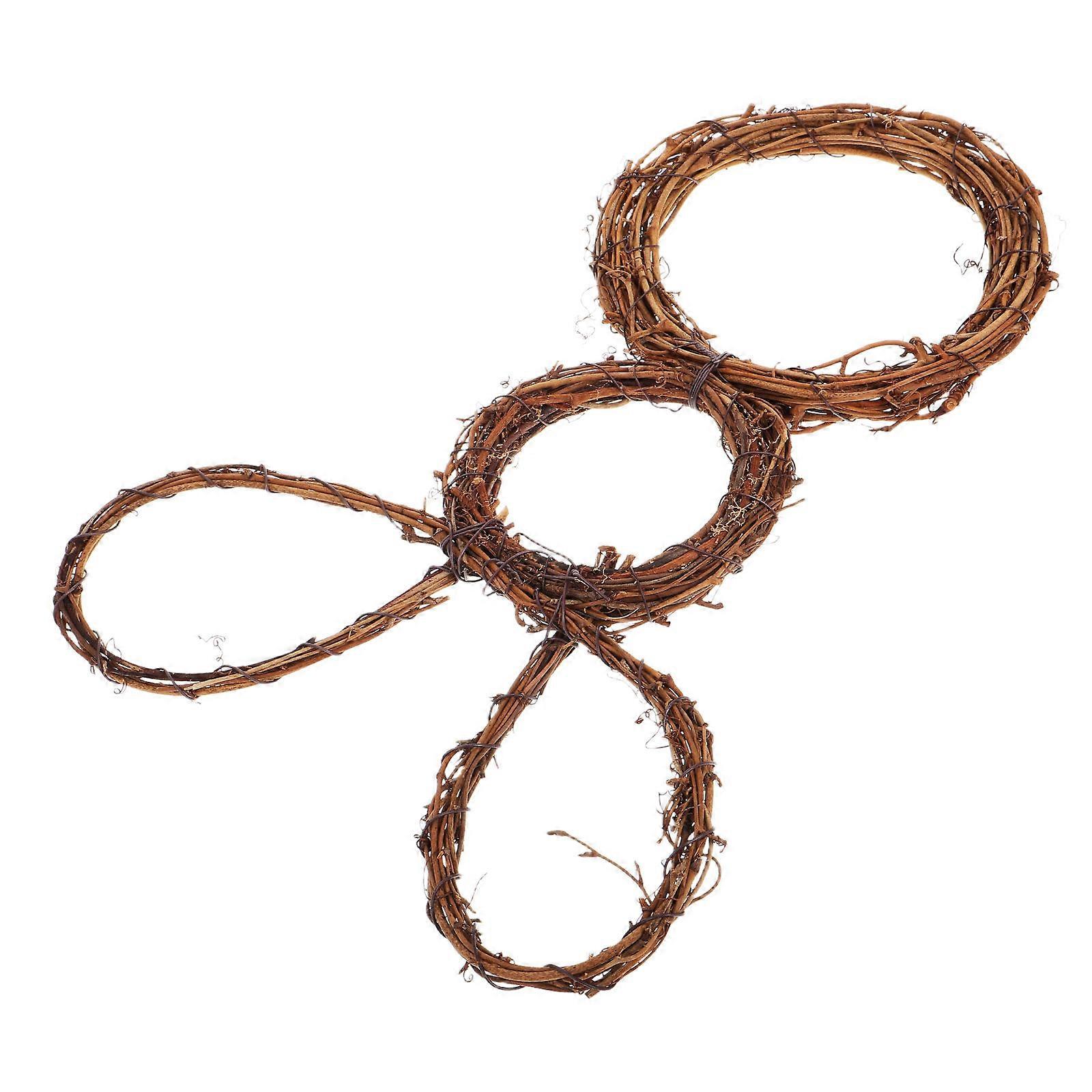 Spring Rabbit Bunny Rattan Wreath for Garden Use 3Pcs Decorative Hoop