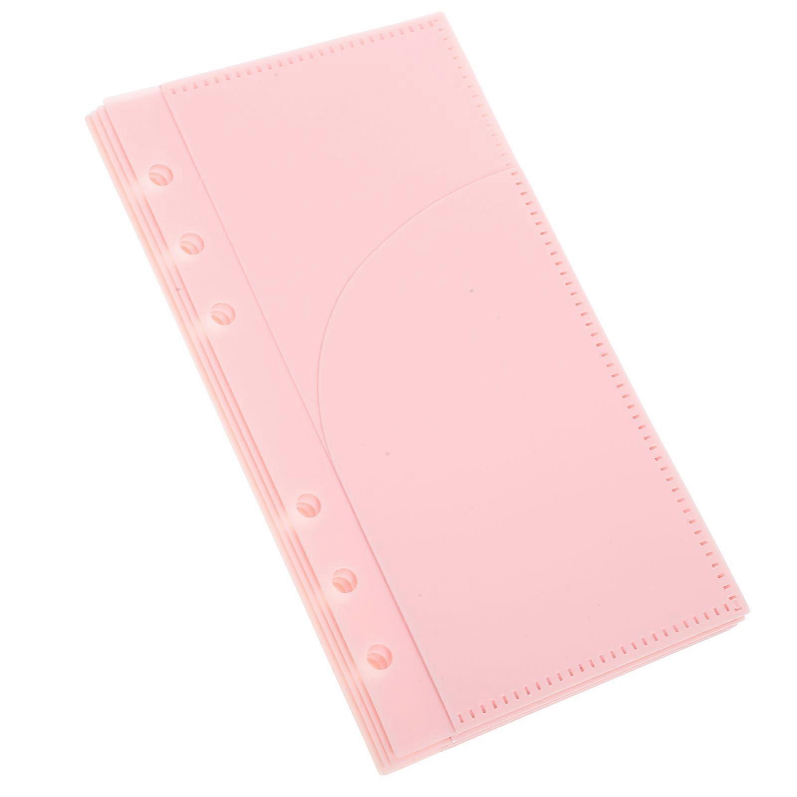 Portable Budget Binder Inserts for Financial Management Documents and Files 20 Pcs Pink PP Material Design