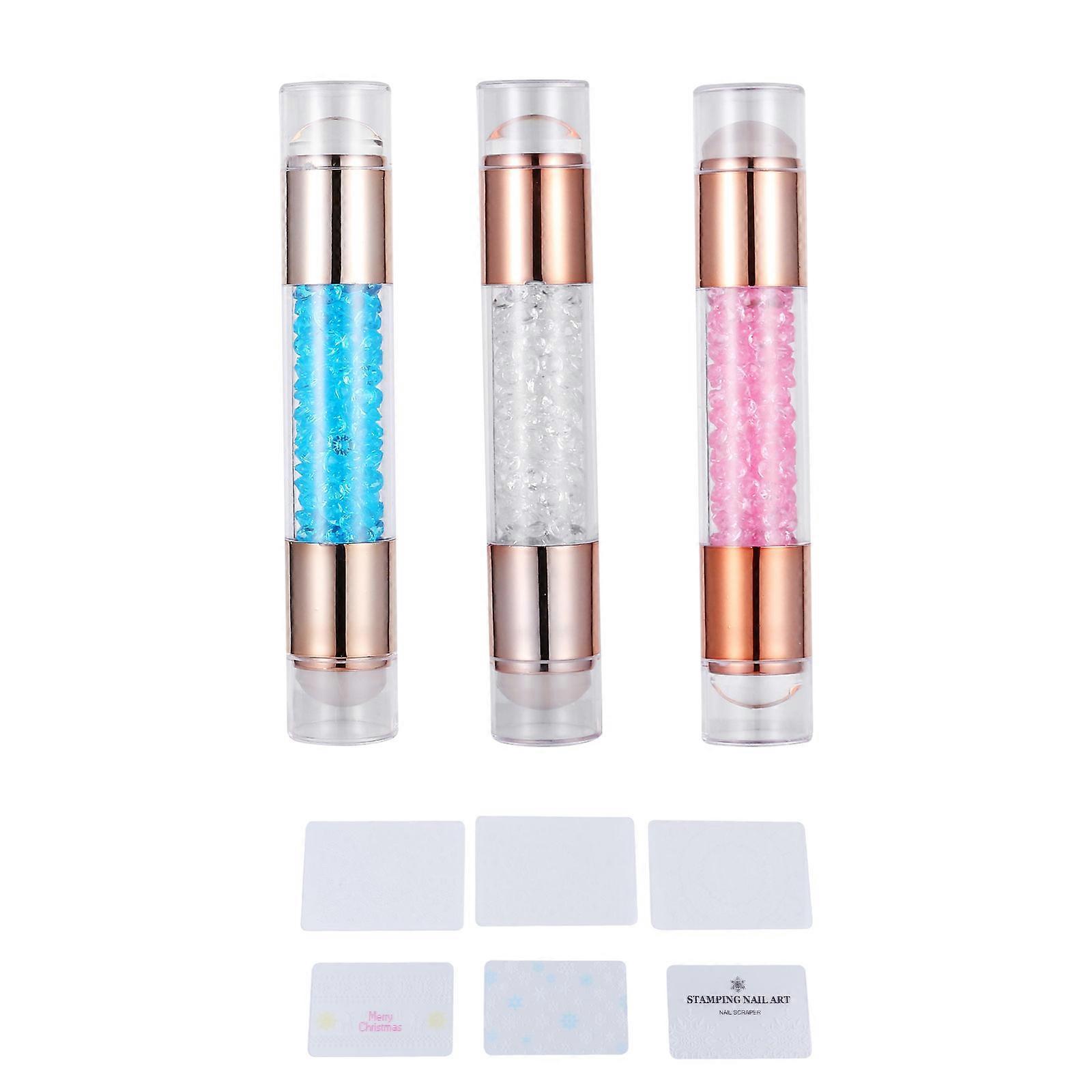 Manicure Stamper Double-End Nail Art Stamping Tool for 6Pcs