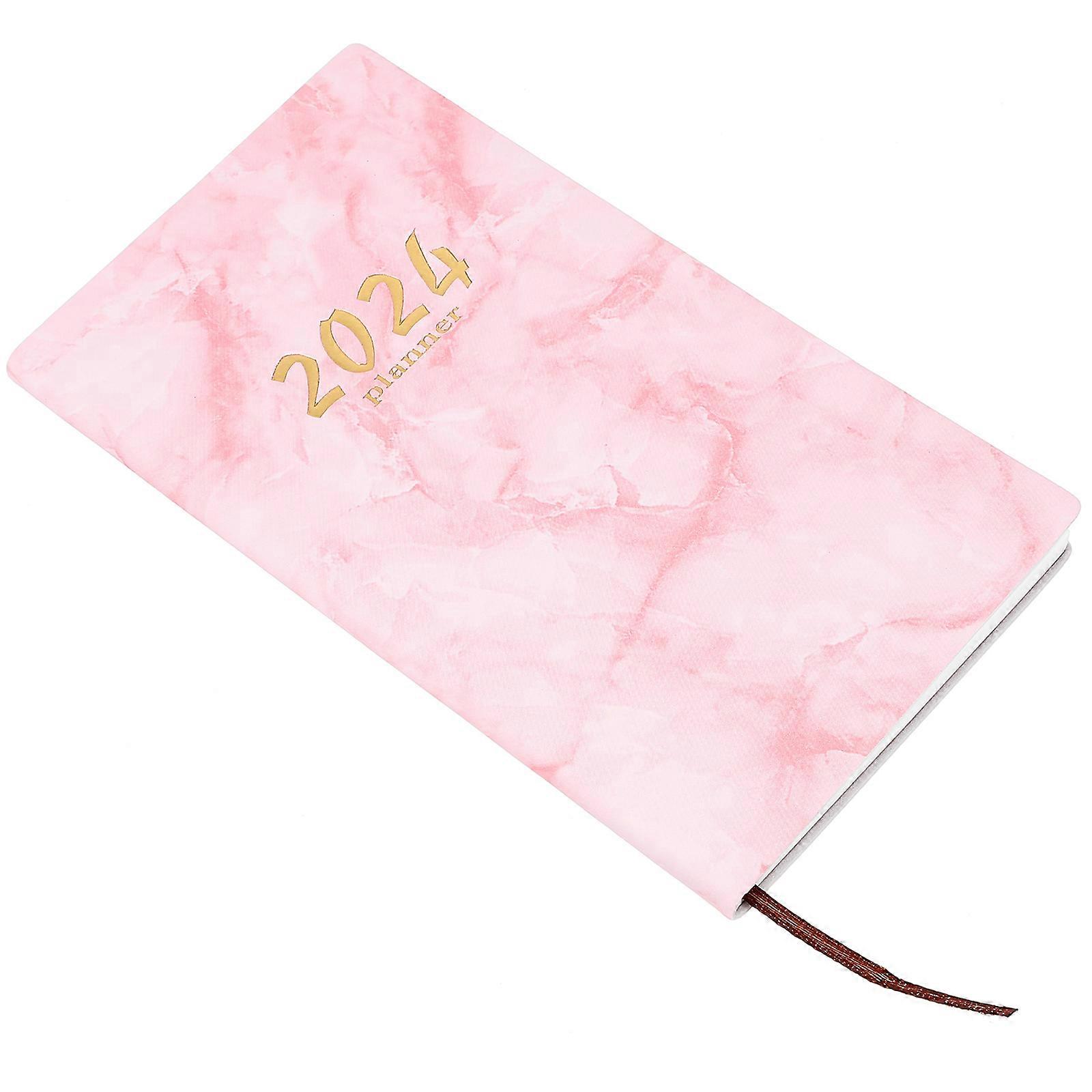 English Notebook Planner 4Pcs Pink for Writing Use 2024 Monthly Schedule
