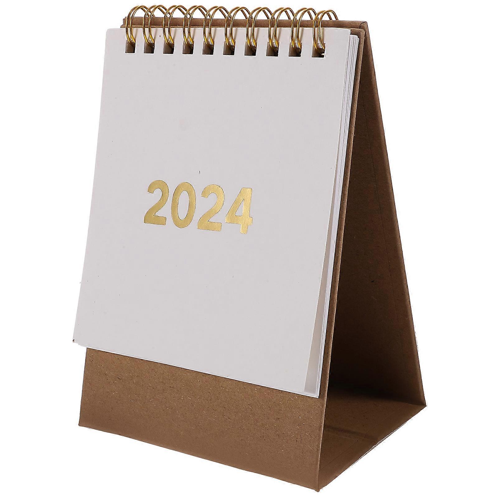 Office Month Calendar Desktop Calendar for Household Use 4Pcs White