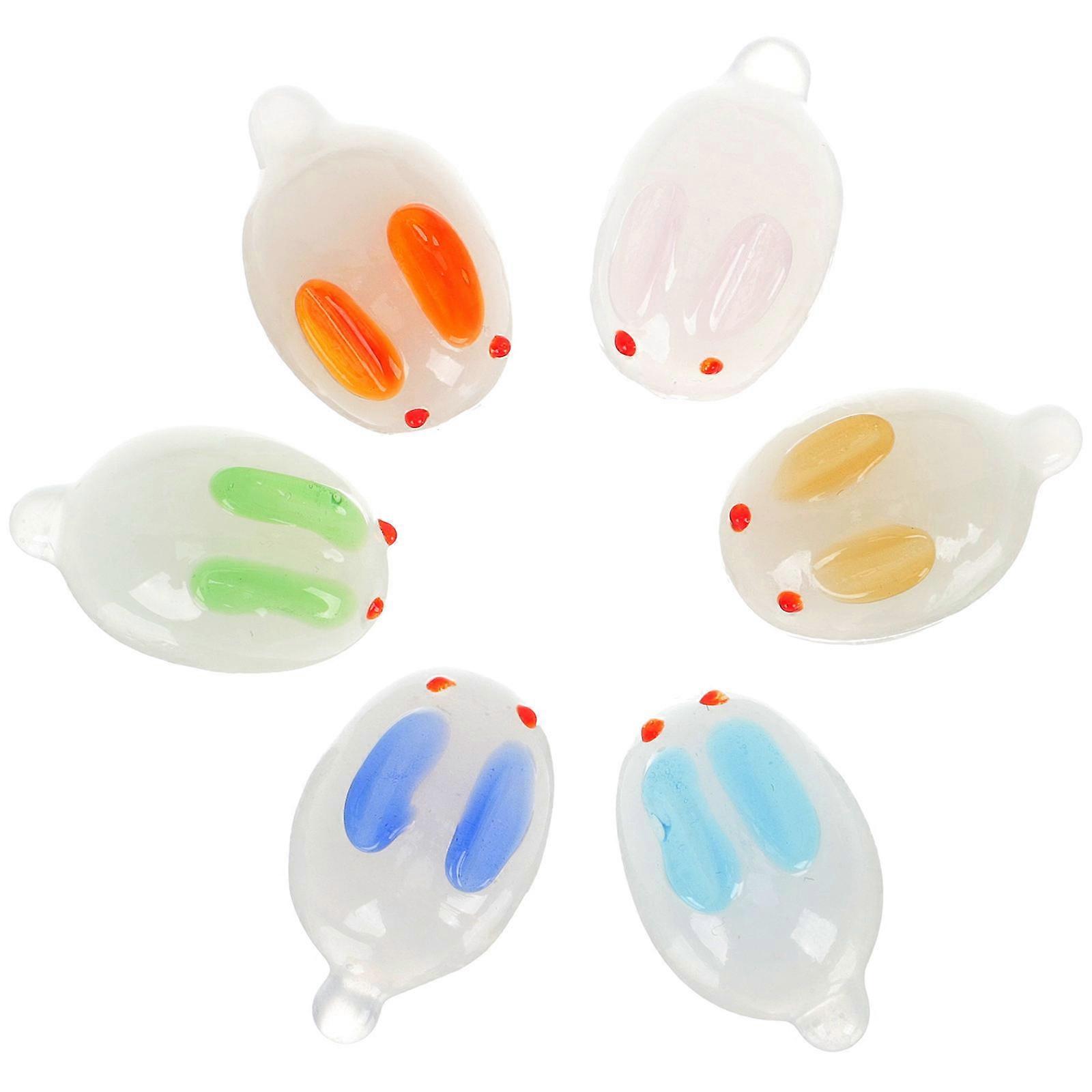 Decorative Rabbit Statues Glass Ornaments for DIY Use 45Pcs