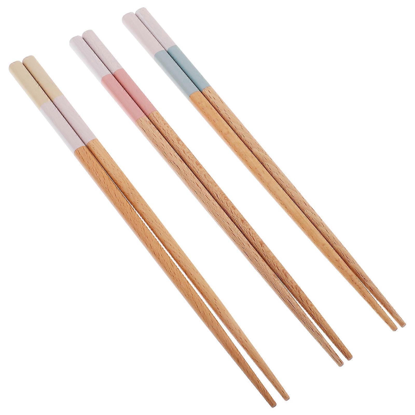 Japanese Chopsticks Set Featuring Creative Printed Wooden Design for Household 12Pairs