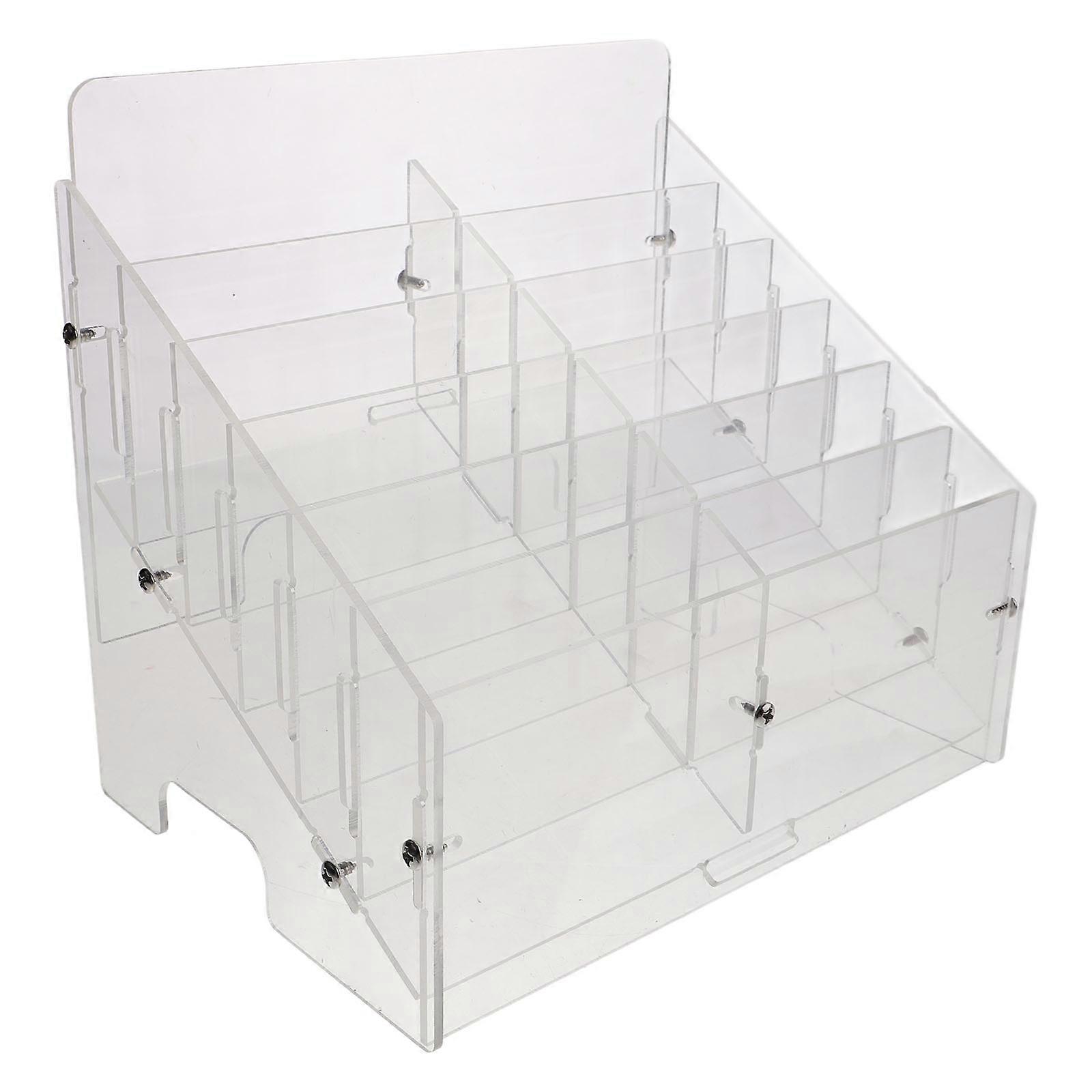 Acrylic Phone Organizer For Desk Organization And Item Storage In Office Home With Multi-compartment Design 3Pcs