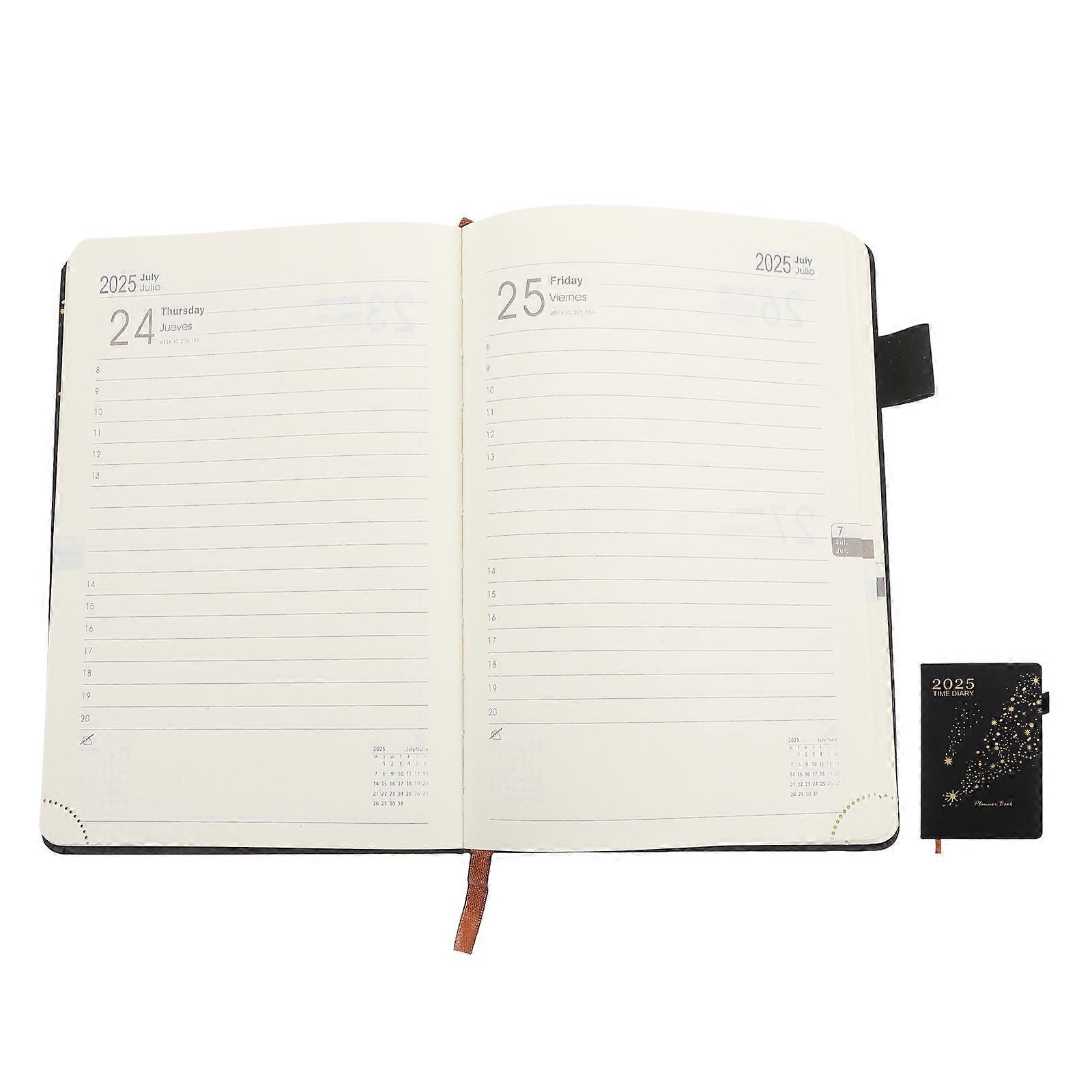 Academic Planner Convenient Daily Planner for Writing Use 2Pcs Black