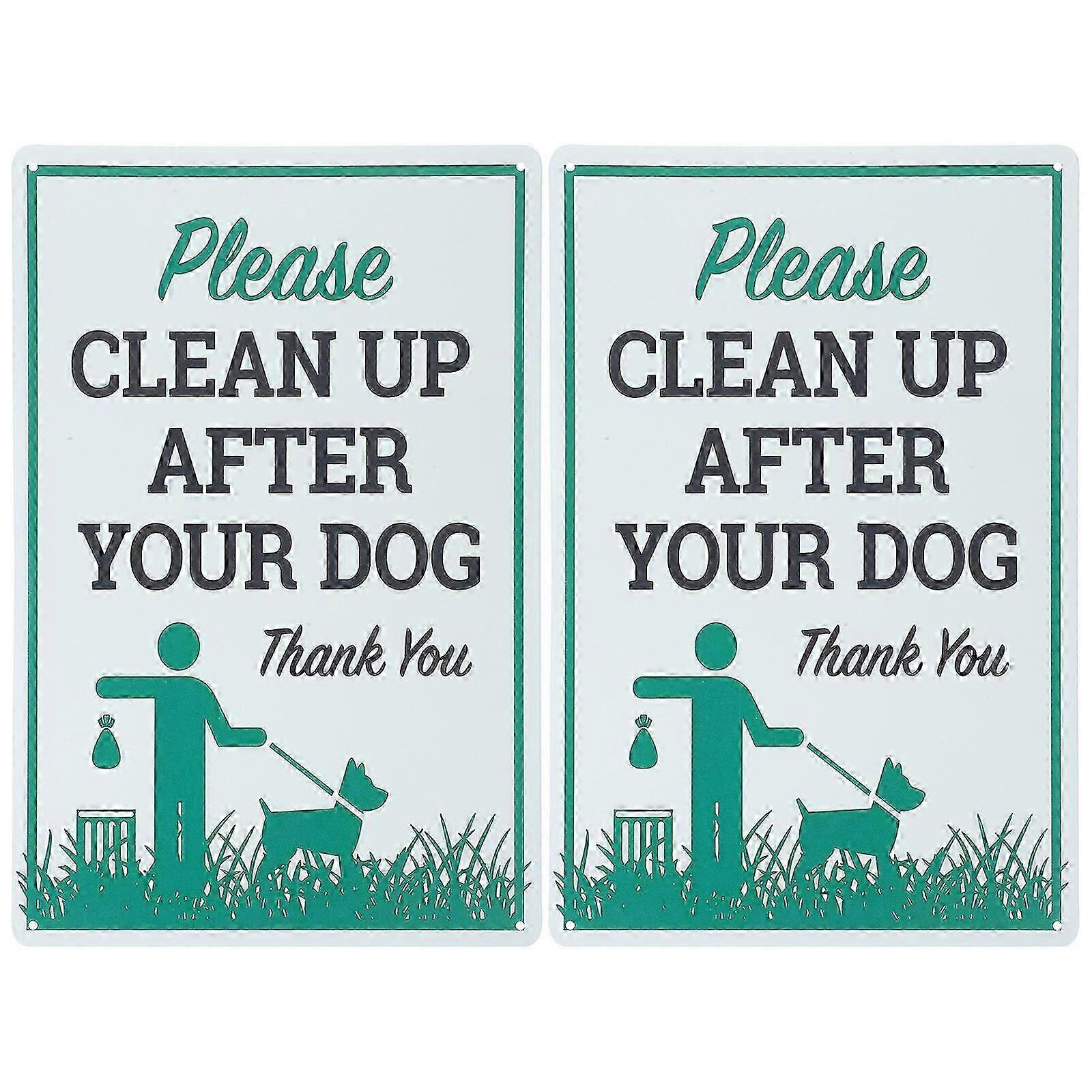 2-Pack Metal Dog Waste Warning Signs for Parks and Public Areas in the UK
