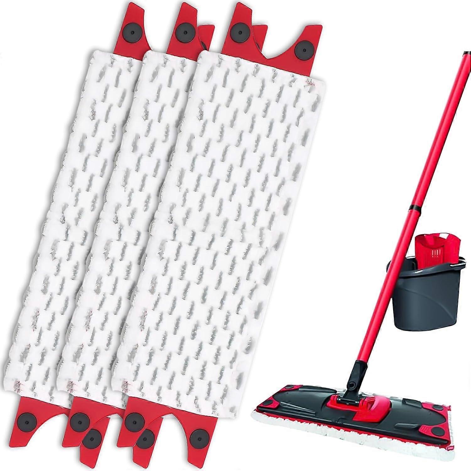 Pack of 3 Replacement Microfiber Pad, Microfiber Flat Mop Heads