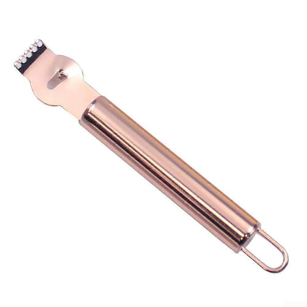 Easy Grip Lemon Zester Ergonomic Handle Rose Gold Finish Five Pointed Holes For Quick Citrus Fruit Preparation