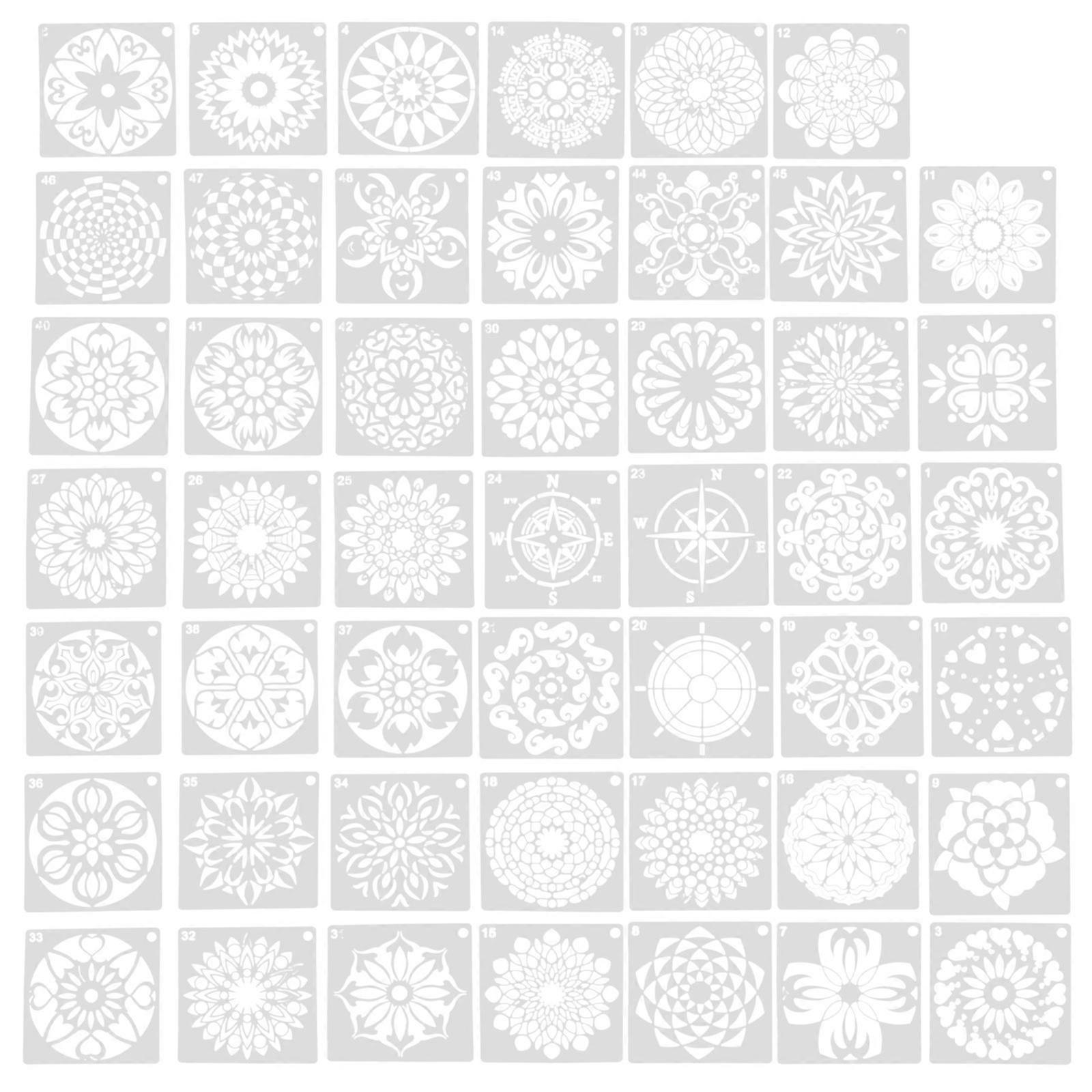 Mandala Painting Stencils DIY Craft Painting Template with 96Pcs Reusable Templates