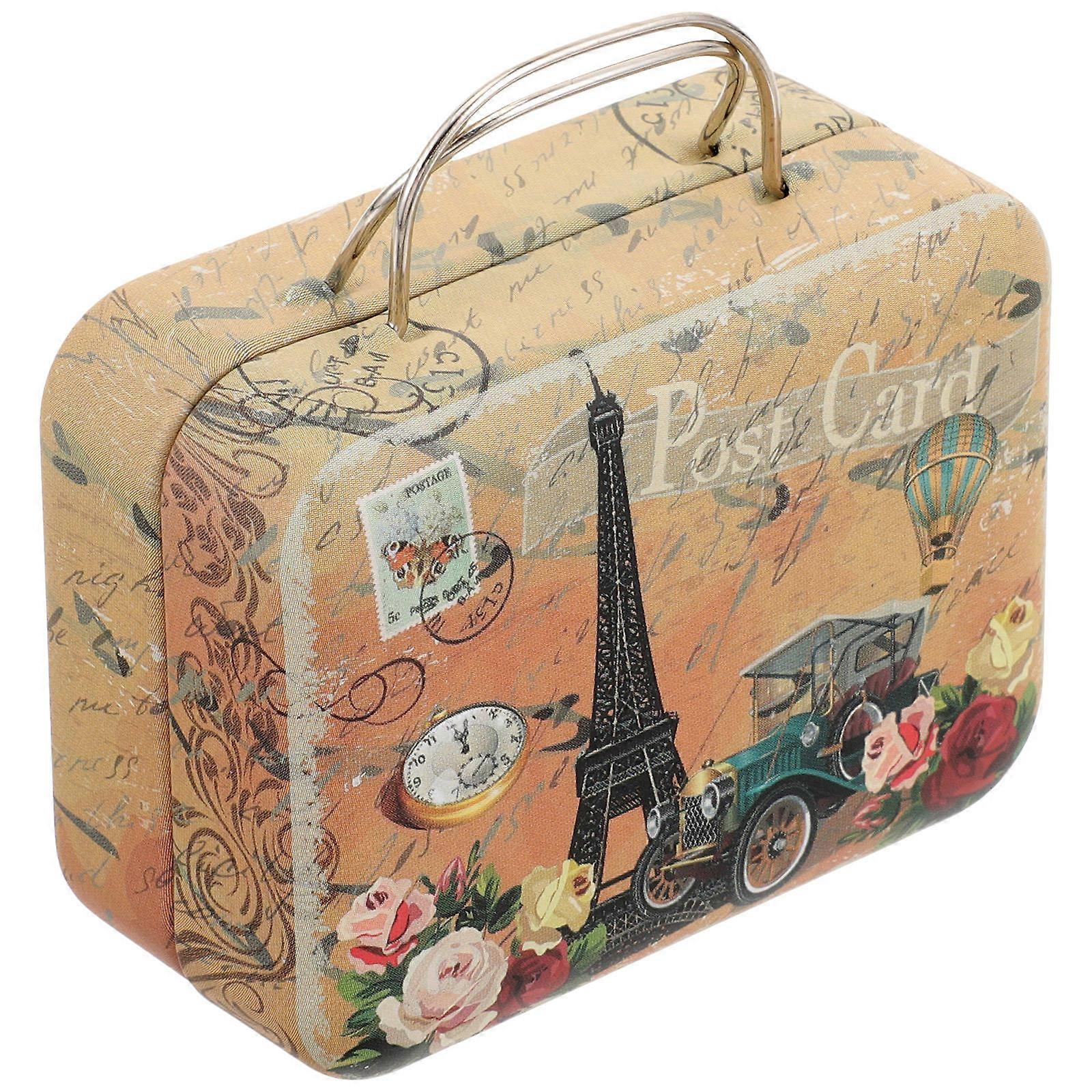 Rectangular Keepsakes Case For Storage Of Small Jewelry And Cosmetics In Light Brown With 2Pcs Capacity