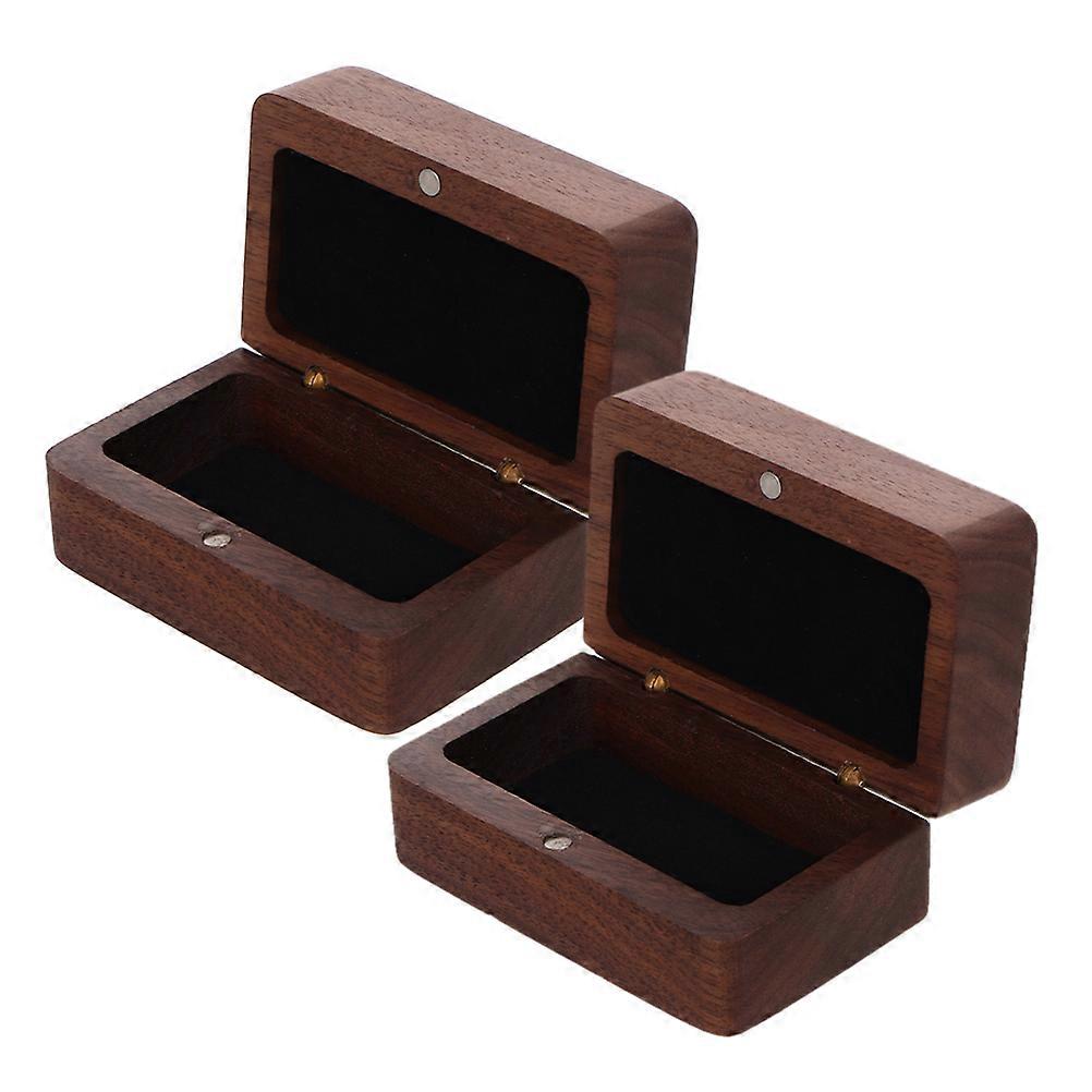Wood Jewelry Container for Wedding Ring Storage 10Pcs Rectangular Boxes