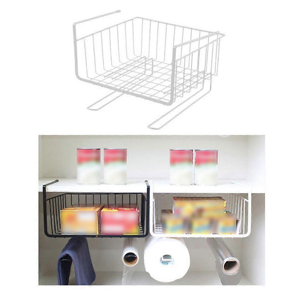 Partition Rack Storage Organizer 2Pcs White Cabinet Hanging Shelf