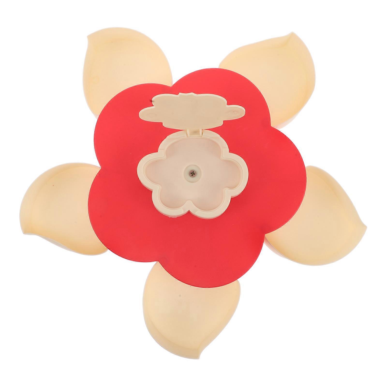 Snack Organizer Rotating Divided Tray for Party 3Pcs Red Container