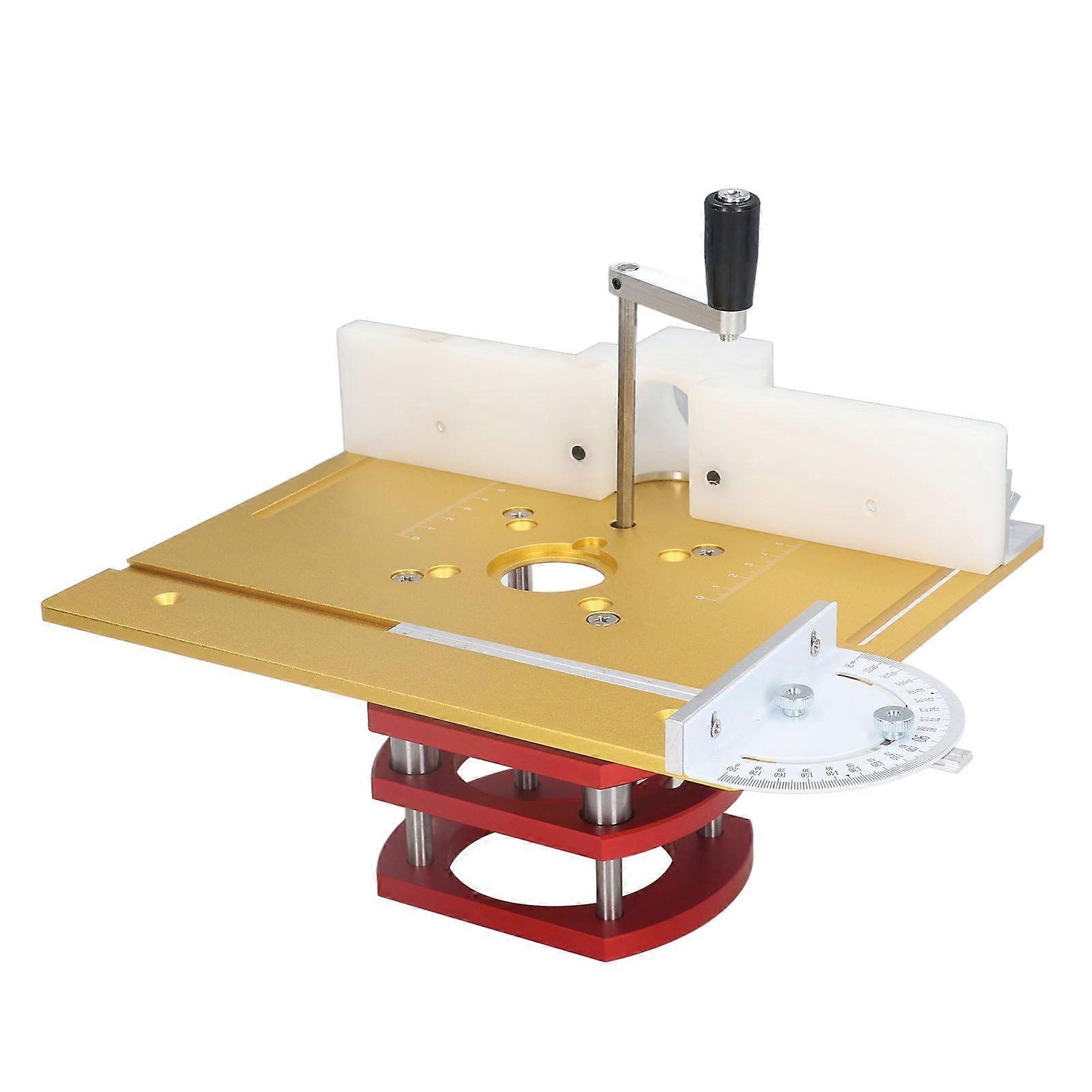 Router Lift with Top Plate Router Lifting Base Woodworking Slotting Trimming Chamfering Table Top Gold