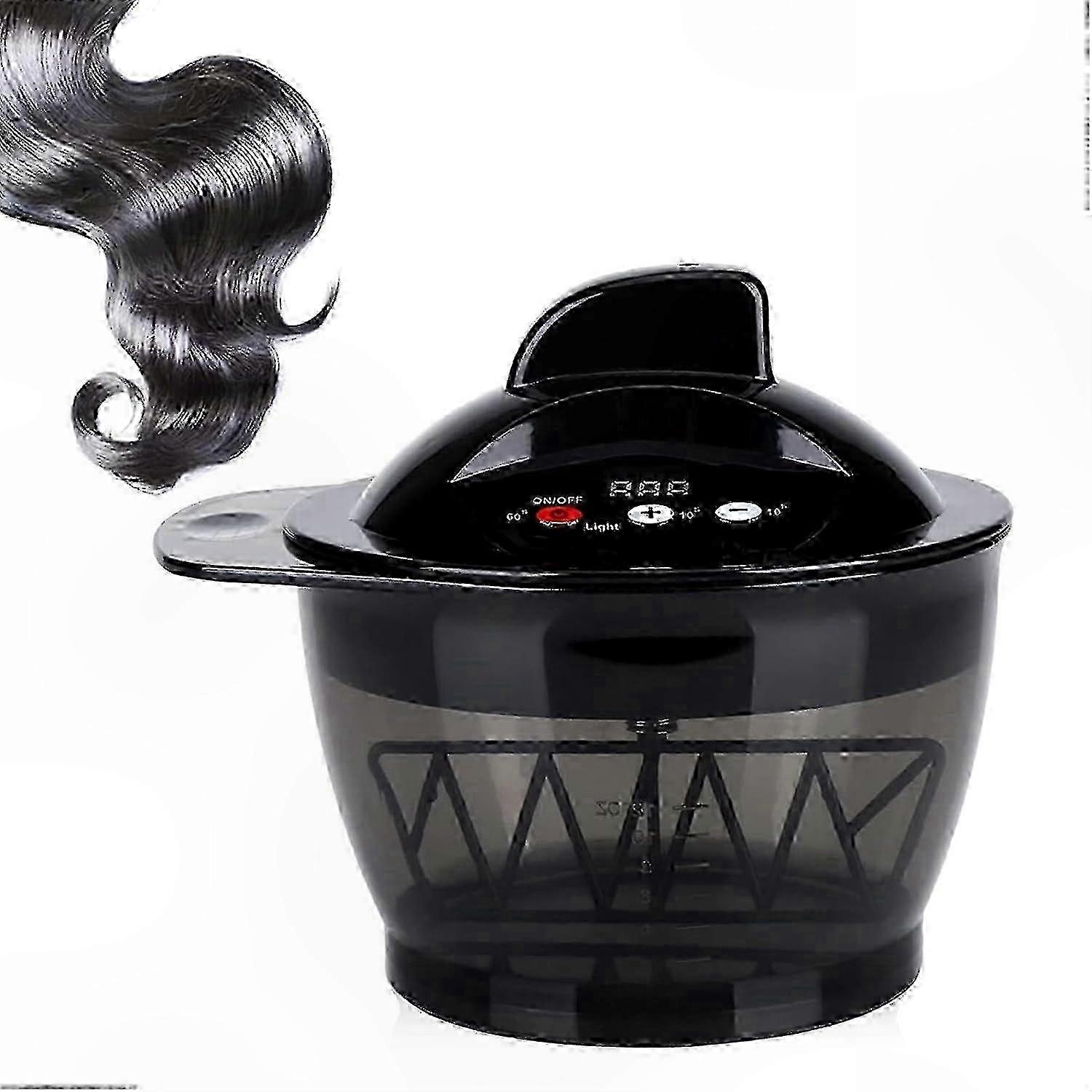 Electric Hair Color Mixer with Timer Display for Coloring Cream Mixing Bowl