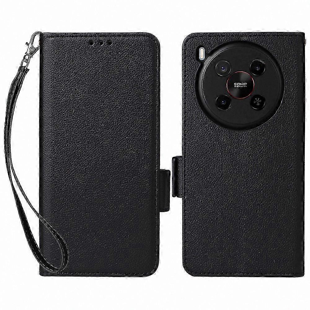 Wallet Case with Litchi Texture for ZTE Blade V70 Max / nubia V70 Max, PU Leather Flip Cover for Phone Protection and Storage