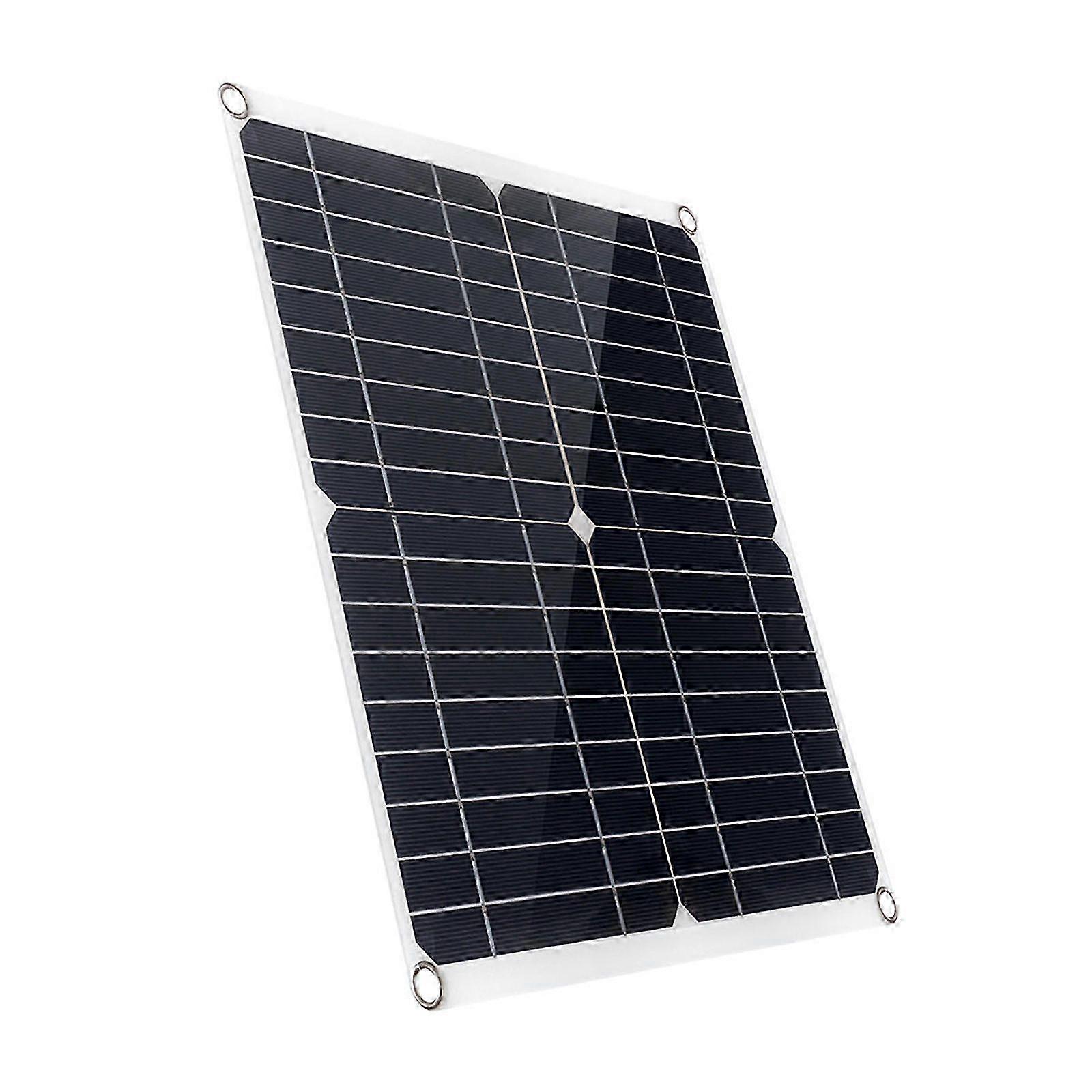 Portable 300W Solar Flexible Panel Kits Monocrystalline Silicon Solar Panel with 30A Controller Dual USB Charging Port DC5521 Battery Clamp Interface