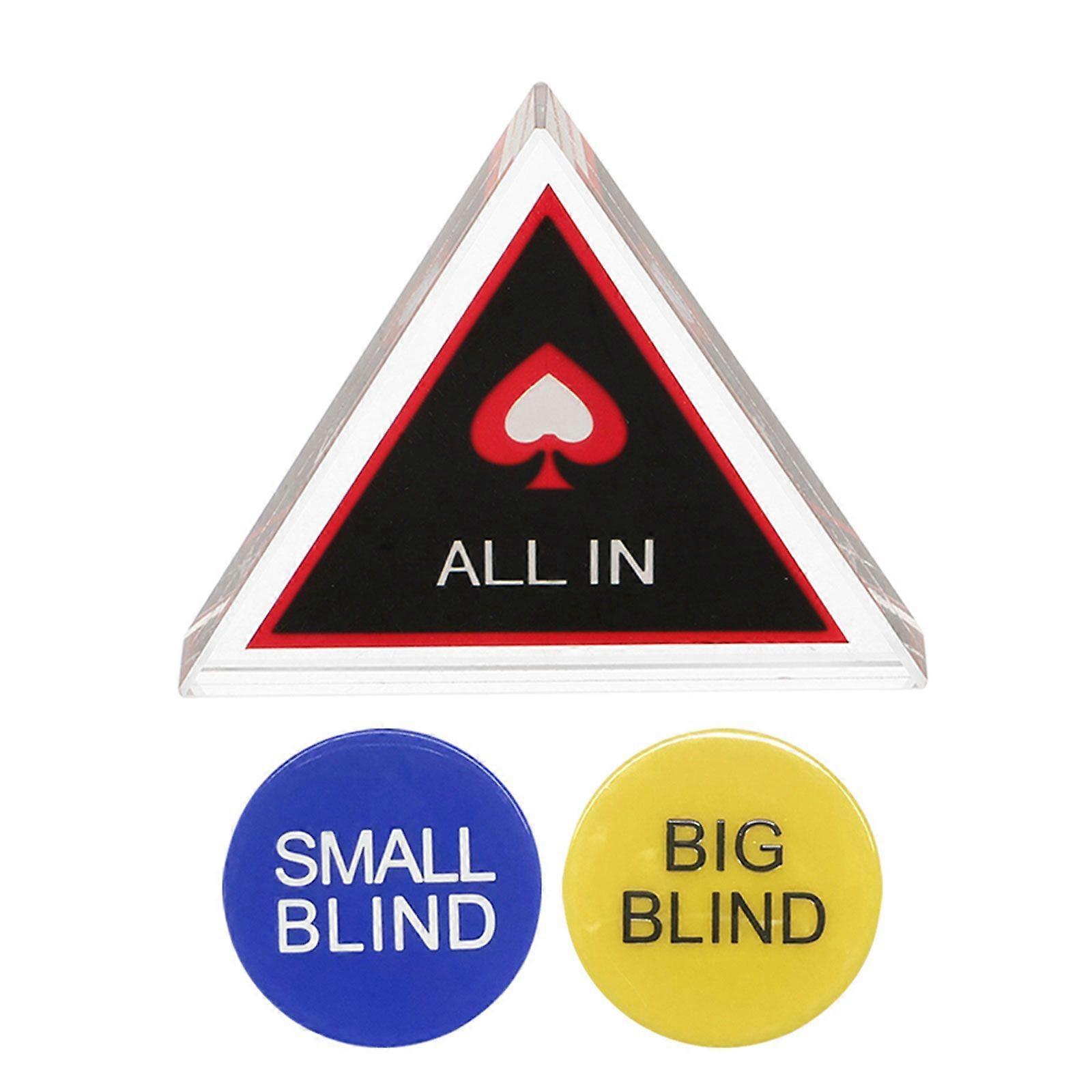 Double Layer Plastic Poker Dealer Button Set All In Marker Big Blind Small Blind Game Chips Party Accessory for Card Games