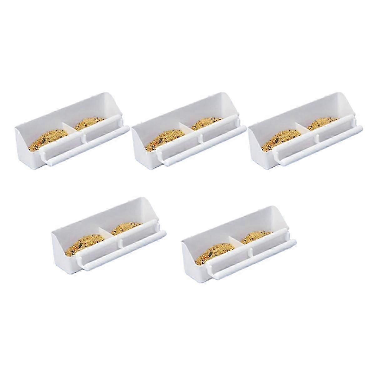 Portable Double Slot Grid Design Bird Feeder Can Hang Bird Food and Bird Cage Water Container Bird F