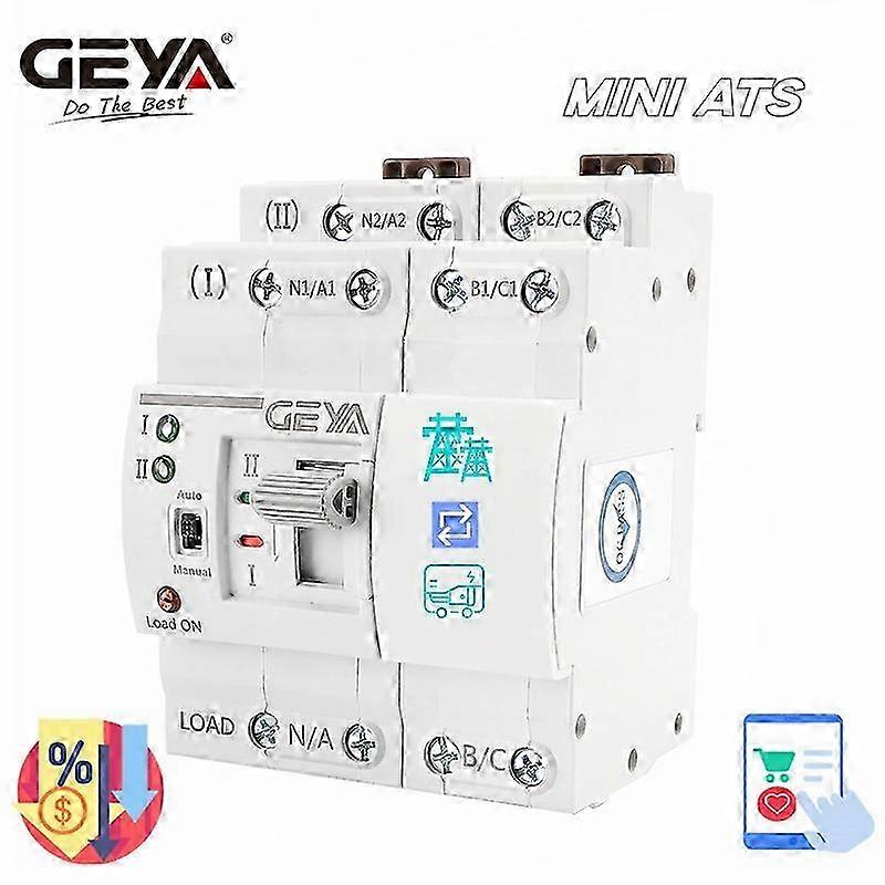 2025 GEYA G2R Din Rail Mini ATS Automatic Transfer Switch Electrical Selector Switches Dual Power Switch Din Rail 2P 4P 110V 220V