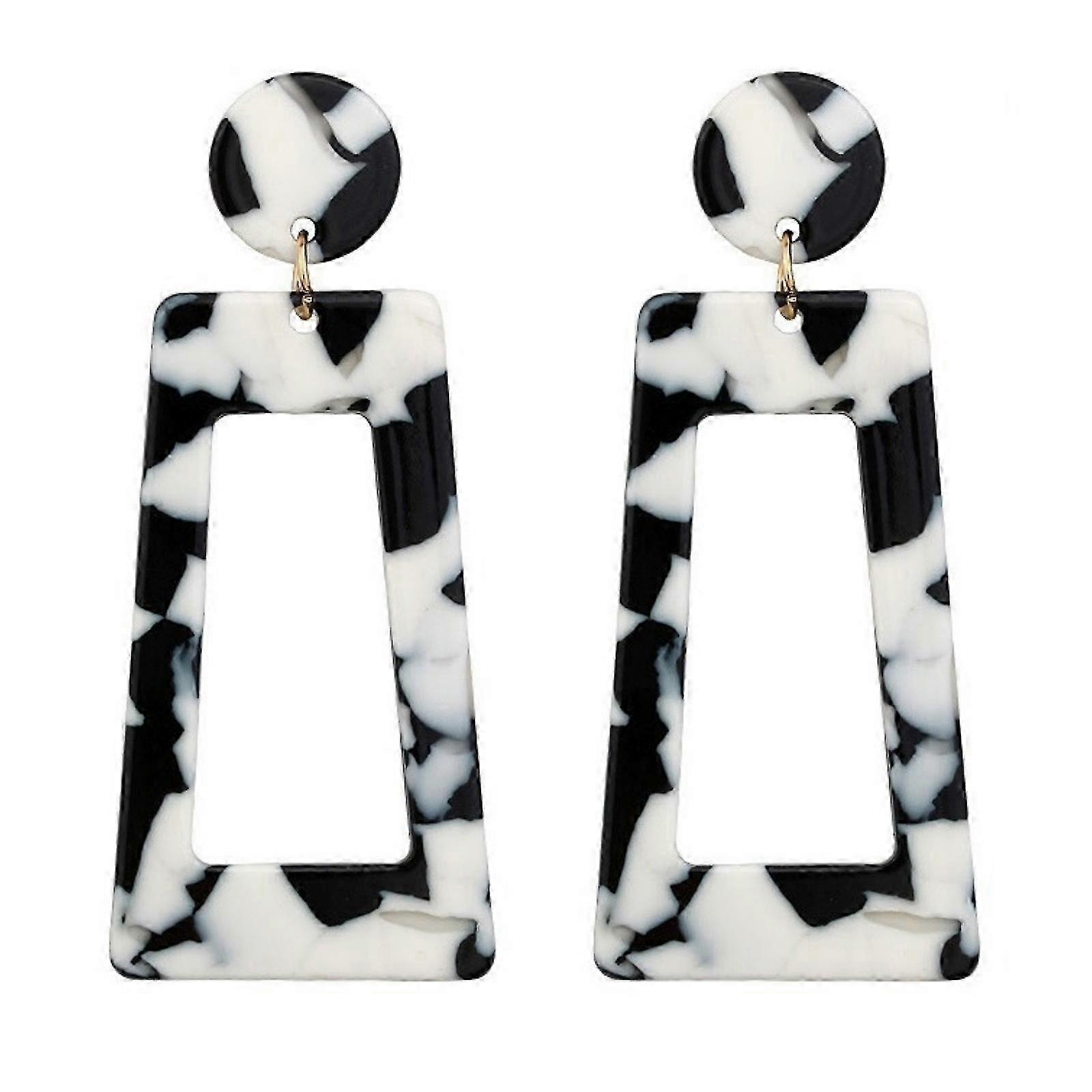 Elegant Trapezoid Earrings Acetate Women Earrings Handmade Earrings Acetate Texture Suitable for Off