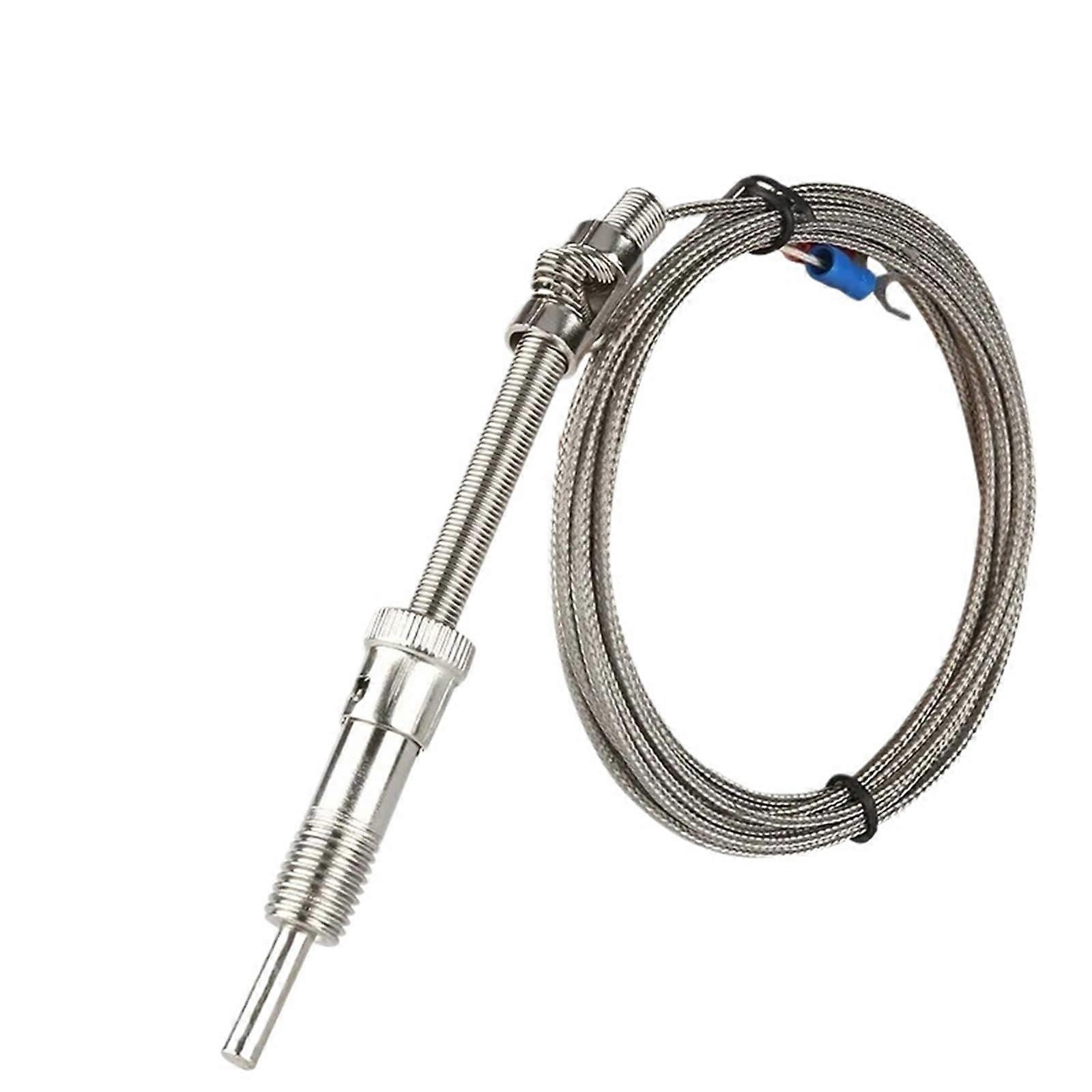 M12 Type K/E Thermocouple Sensor With Compression Spring Shielded Wire Cable For Temperature Controller 1m5m