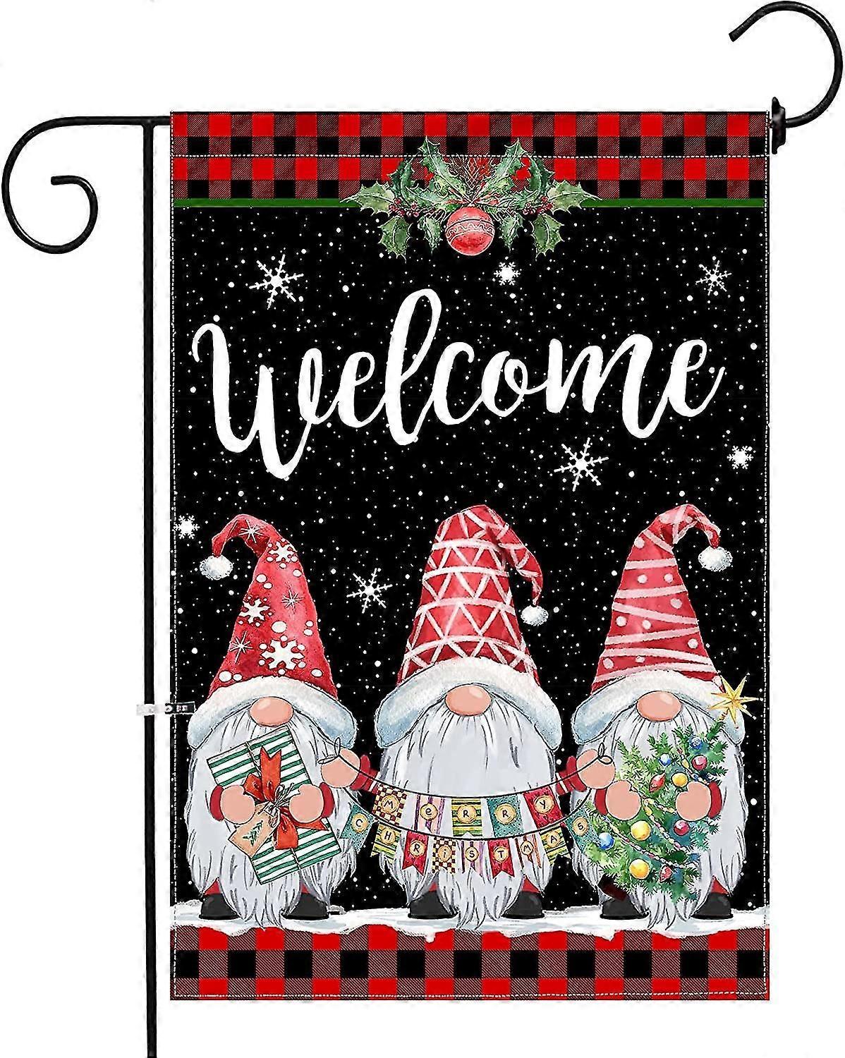 Winter Garden Flag 12x18 Double Sided,buffalo Plaid