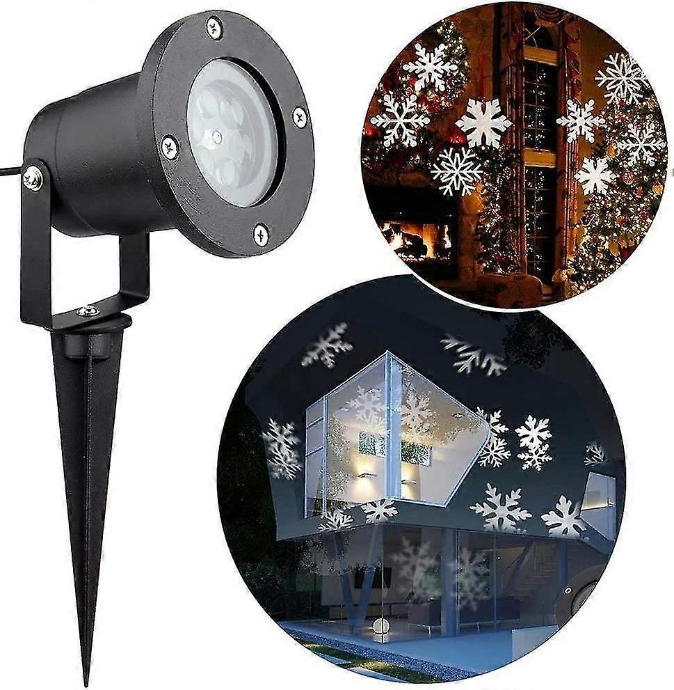 Christmas Projector Led White Snowflake Lamp Waterproof Light