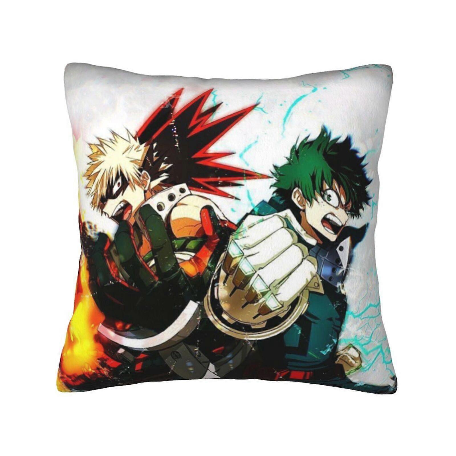 k461 Anime My Hero Academia Capa de Fronhas de Luxo Super Macias e Aconchegantes com Zíper Invisível, Impressão Frente e VersoWBZT3618