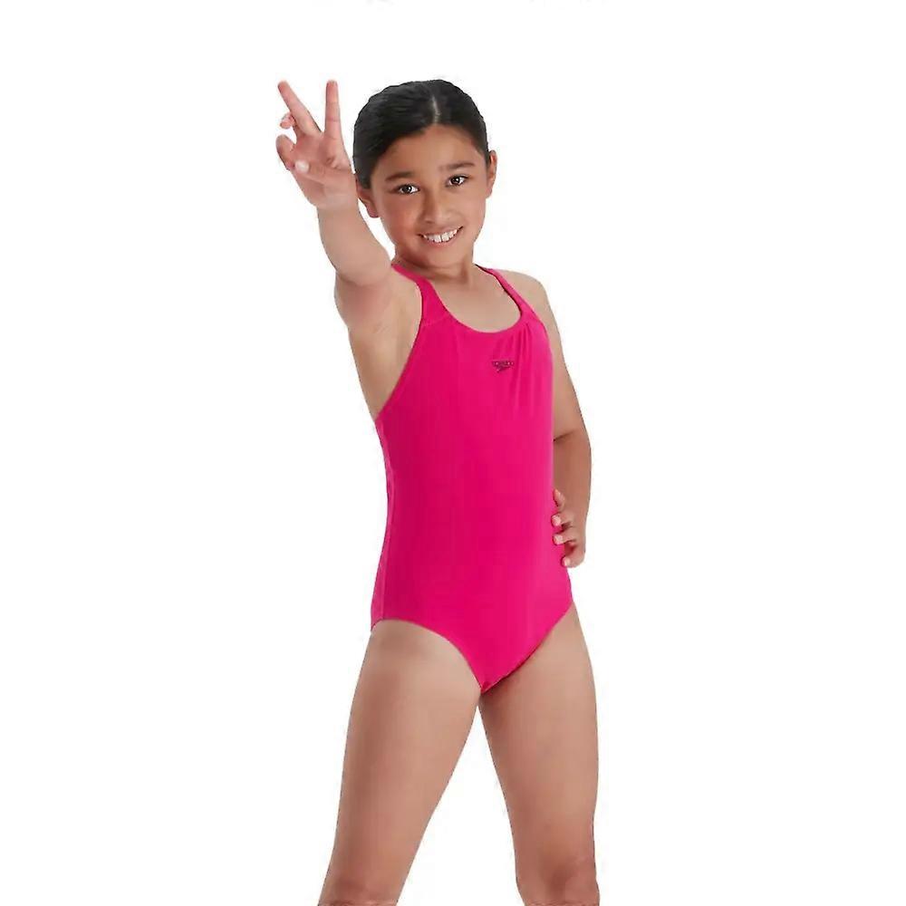 Speedo 女童 Endurance Plus Medalist 泳衣 - 粉色