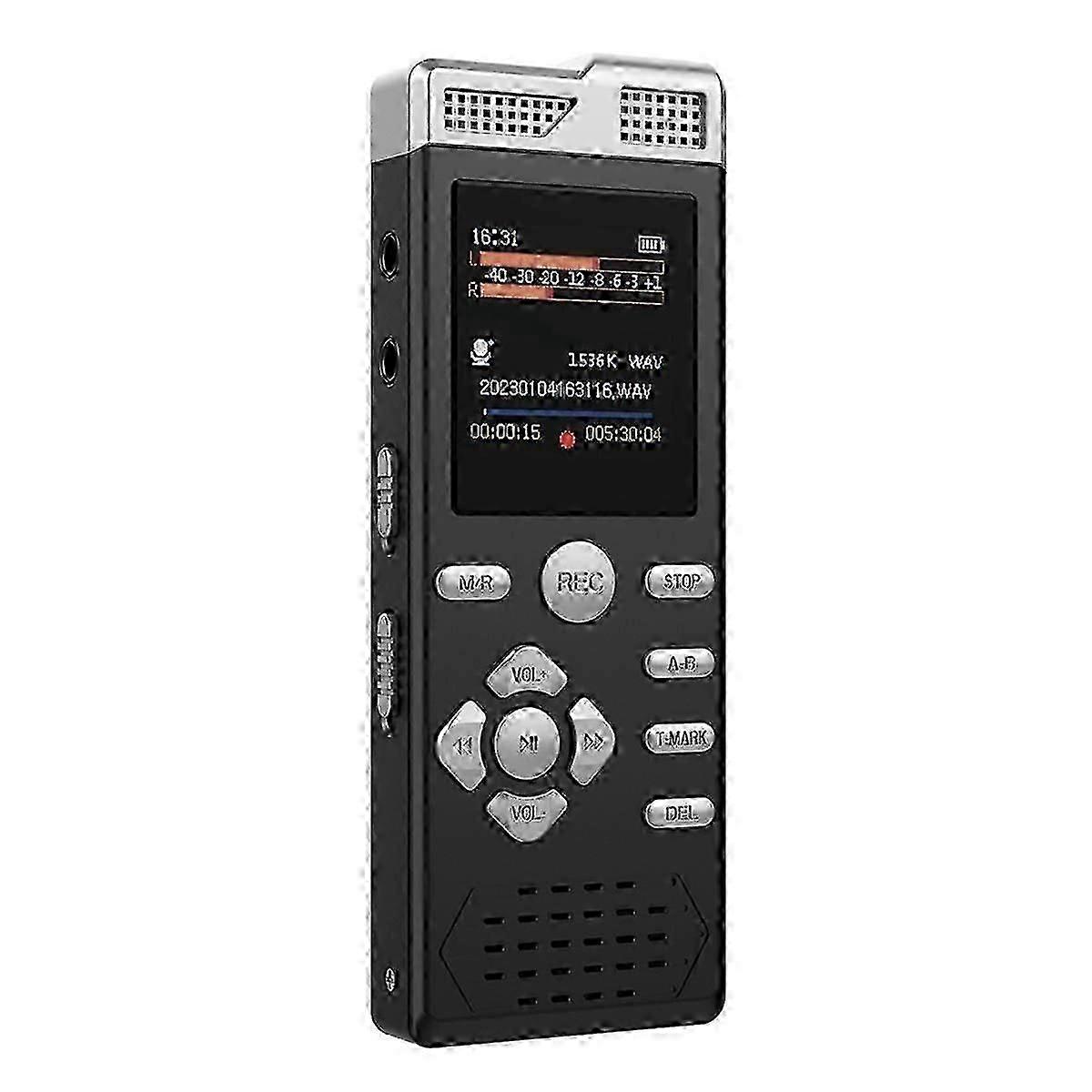 2025 New Digital Voice Recorder Voice Activated Dual Microphone Recording Password Protection Line-in MP3 Mu