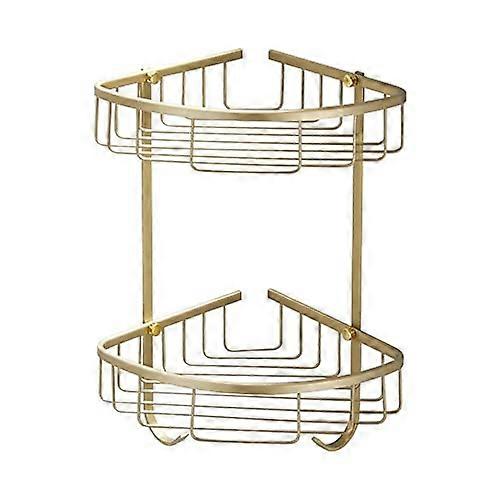 Corner Shower Caddy Wall Mounted Double Tier Draining Basket Style 2 For Bathroom And Kitchen Storage