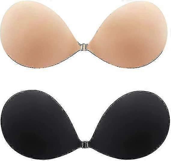 2pcs Adhesive Bra Invisible Sticky Strapless Push Up Backless Reusable