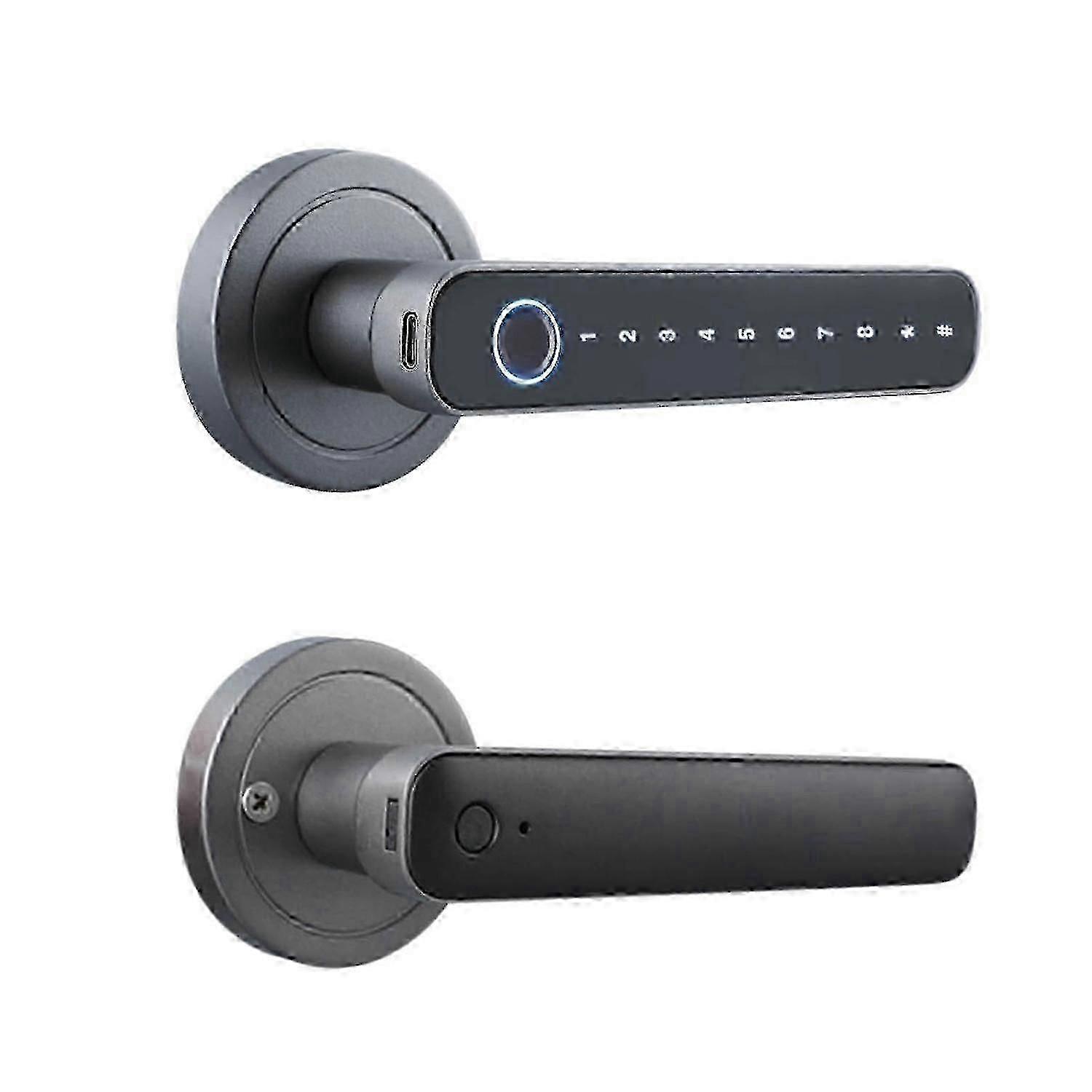 UEFA Champions League Fingerprint Smart Door Lock, Keyless Bluetooth Door Handle, Biometric Lever Do