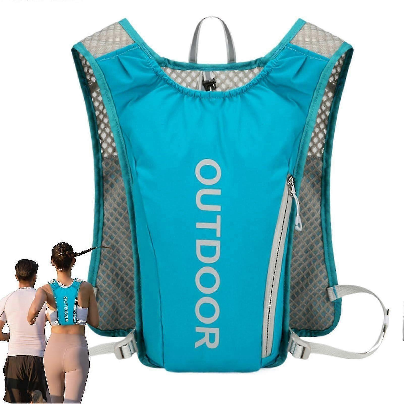 Hydration Backpack 5l Capacity Lightweight Outdoor Pack With Reflective Strips Green