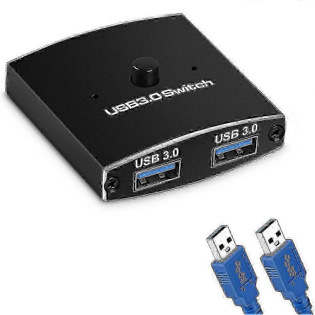 USB 3.0 Switch Selector - 5Gbps 2 in 1 Out - Compatible with Printer, Keyboard, Mouse Sharing