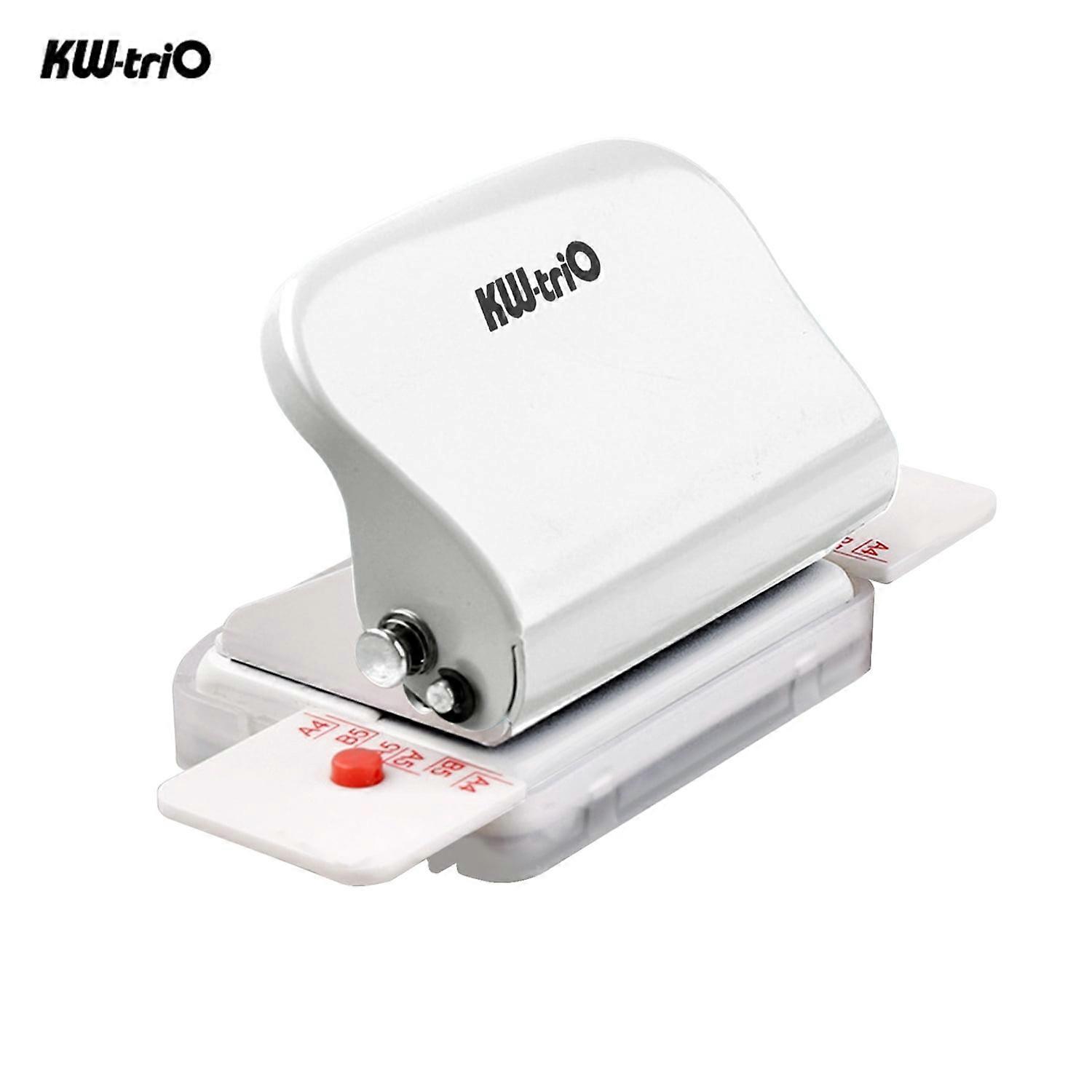 KW-trio Handheld Metal 6-Hole Hole Puncher 5 Sheet Capacity 6mm for A4 A5 B5 Paper Notebook
