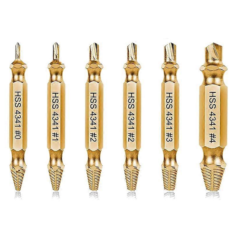 6PCS Screw Extractor Kit,Stripped Screw Extractor Set for Easily and Quickly Remover Common 