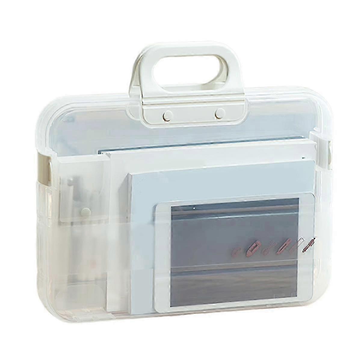 Portable Waterproof Document Storage Box with Lock Handle - Multi-Purpose File Folder