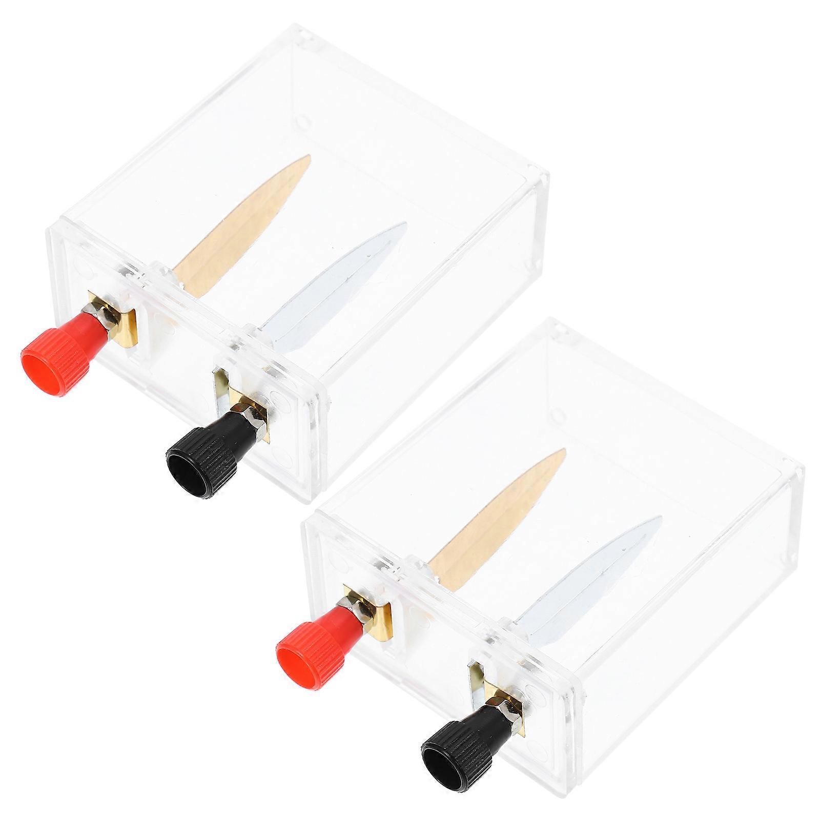 Saltwater Electricity Experiment Box Transparent Battery Case for Science Project 2Sets