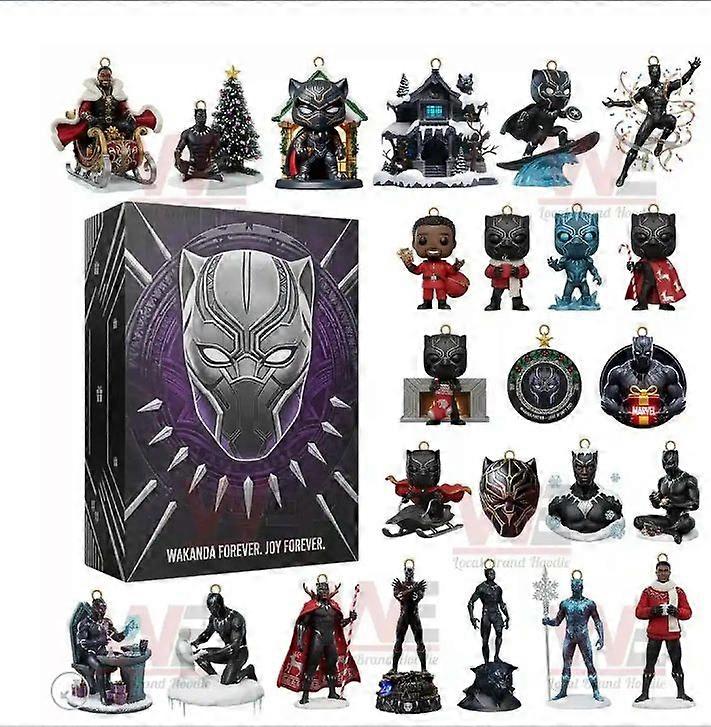 Weihnachts-Adventskalender-Überraschungsbox – Acryl-Ornament – Schwarzer Panther – Sonderedition