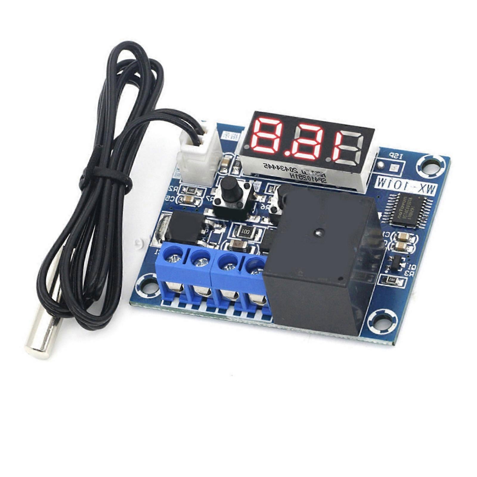 LED Digital Display Temperature Control Switching Module Waterproof Probe Adjustable Setting Compact Design 12V Power Multicolor