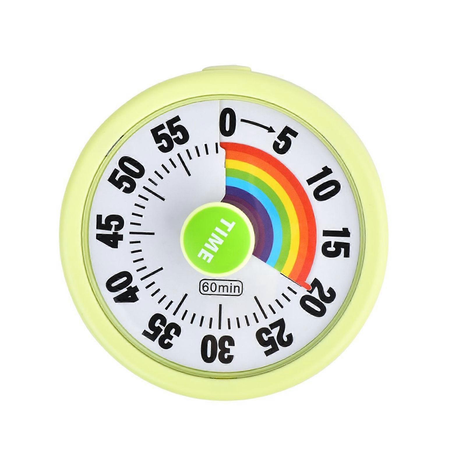 Countdowns Alarm Clock Time Management Tool High Accuracy Rotary Knob Visual Timer For Kitchen Classroom Fitness  Green