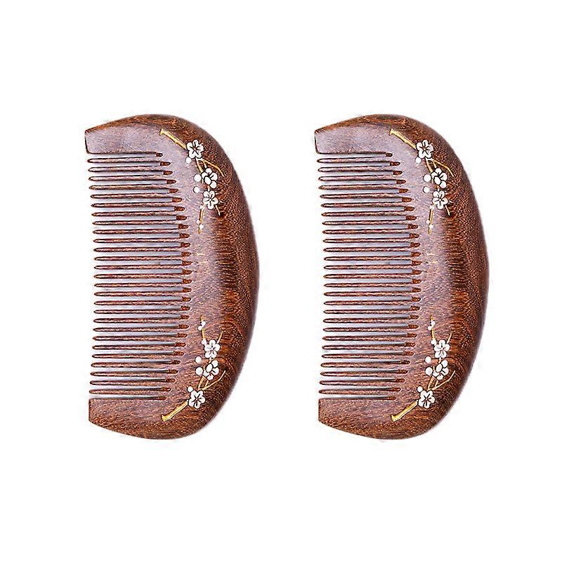 2PCS Sandalwood Comb, Massage Comb, Straight Hair Curly Hair Comb